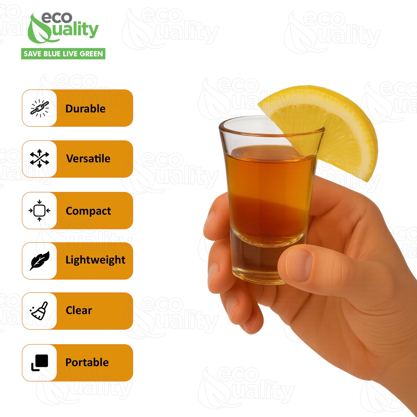 1 oz. Clear Tall Shot Whiskey Glasses