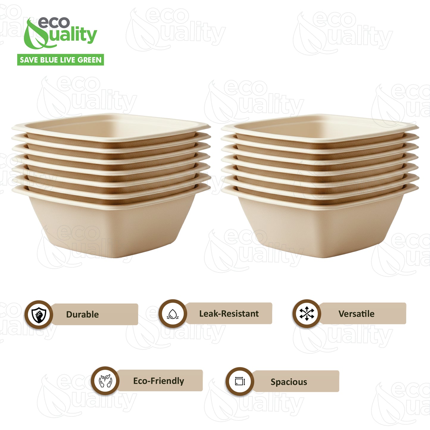 24oz Eco Friendly Disposable Square Bowls Compostable Container