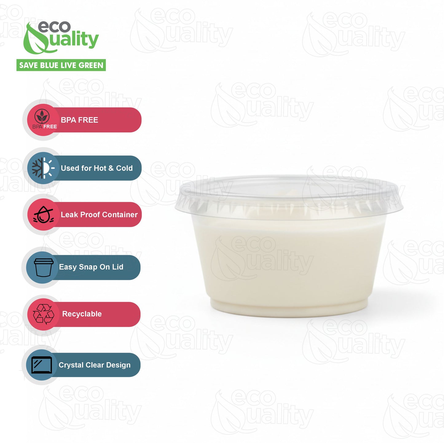 4oz Clear Leak Proof Plastic Condiment Souffle Containers with Lids, Disposable - Perfect for Sauces, Samples, Slime, Jello Shots, Food Storage