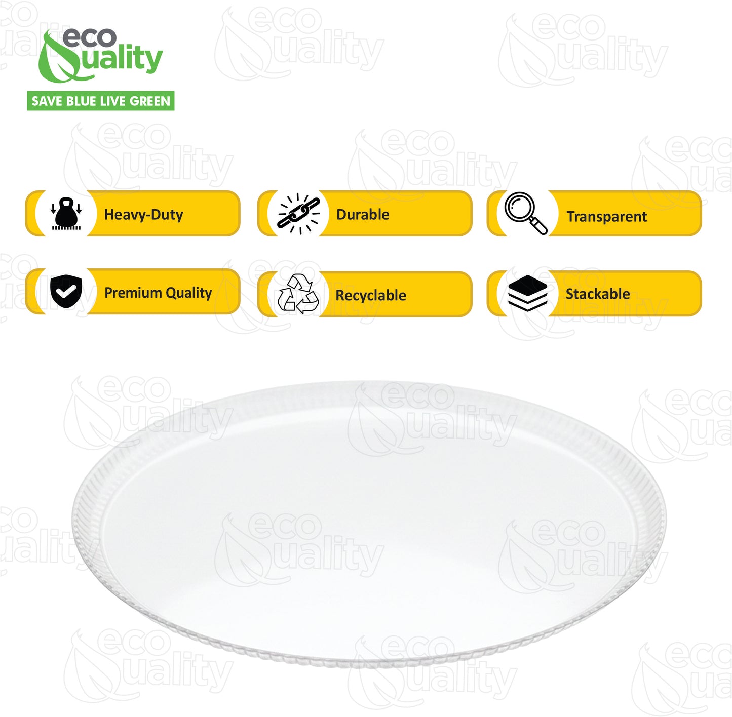 Ridged Clear Round Plastic Tray – Durable Serving Trays for Catering