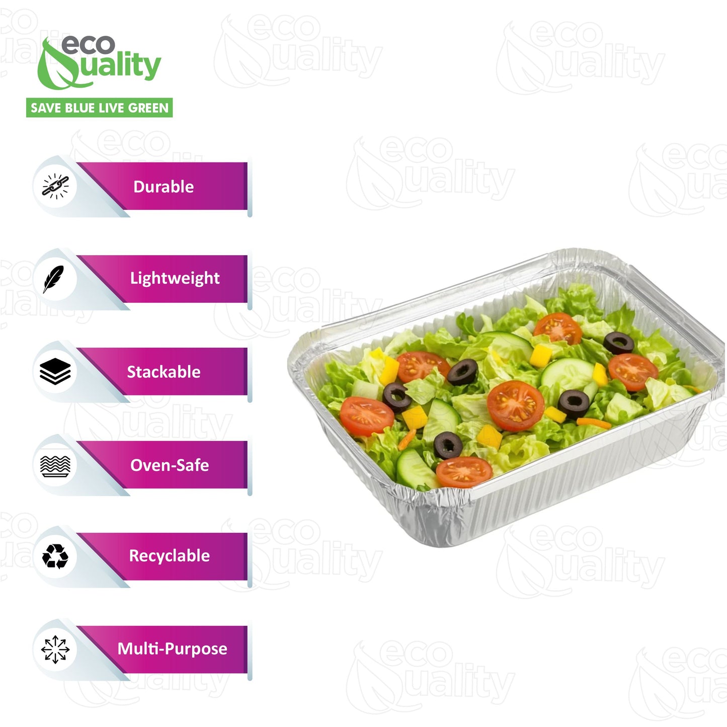 1lb Disposable Takeout Oblong Aluminum Foil Baking Pans with Dome Lids