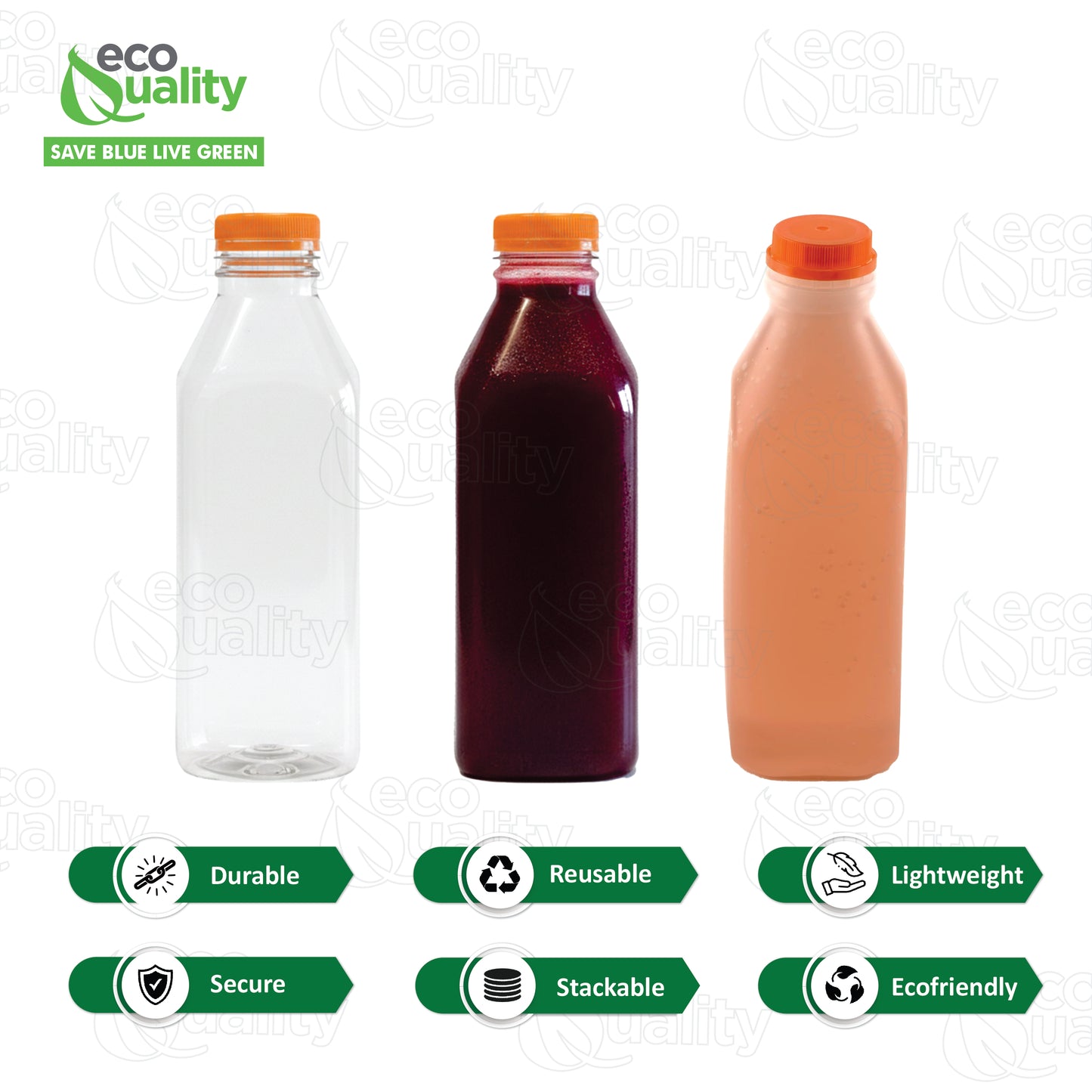 32oz Empty Plastic Juice Bottles with Tamper Evident Caps