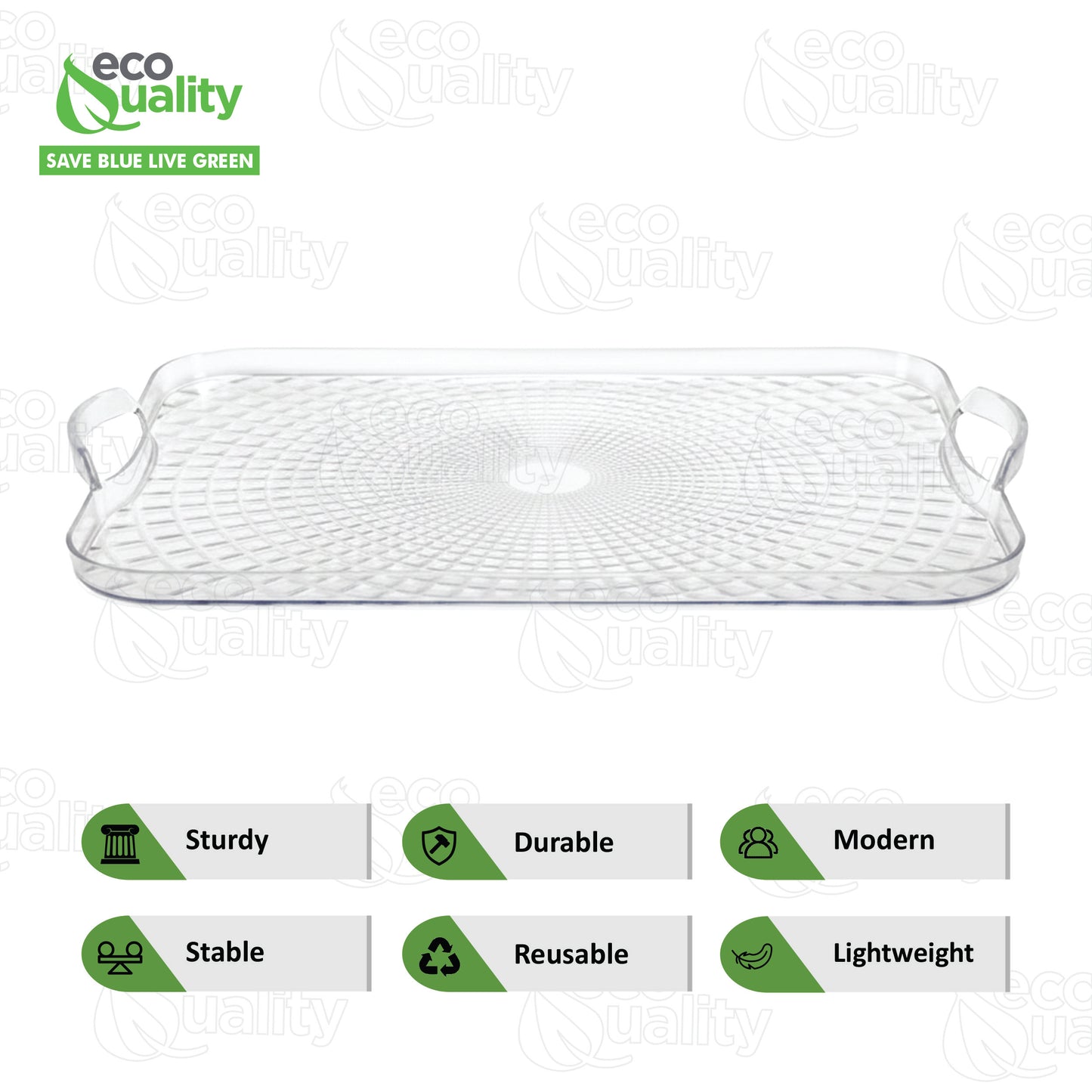 18"x13" Clear Serving Pixel Tray with Handles