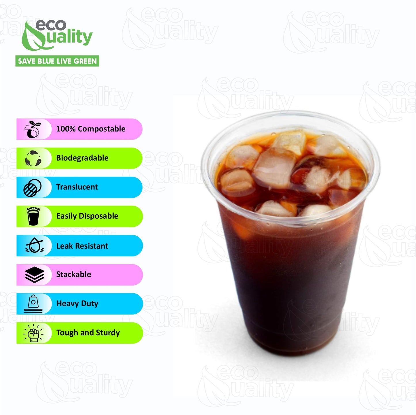 Translucent Plastic Cups - Disposable Cold Drink, Soda Cups, Party Cups, Drinking Cups for Home, Office, Events, Weddings, Parties