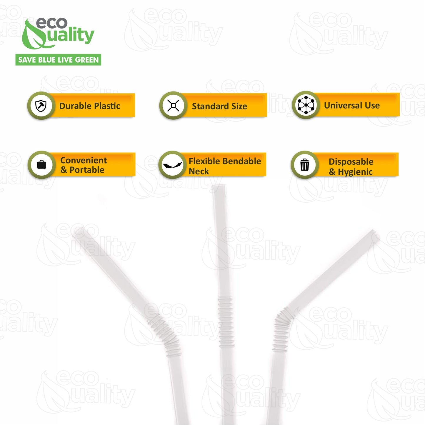 400pc Straws Clear Plastic Flexible Individually Wrapped BPA Free Plastic, Food Safe