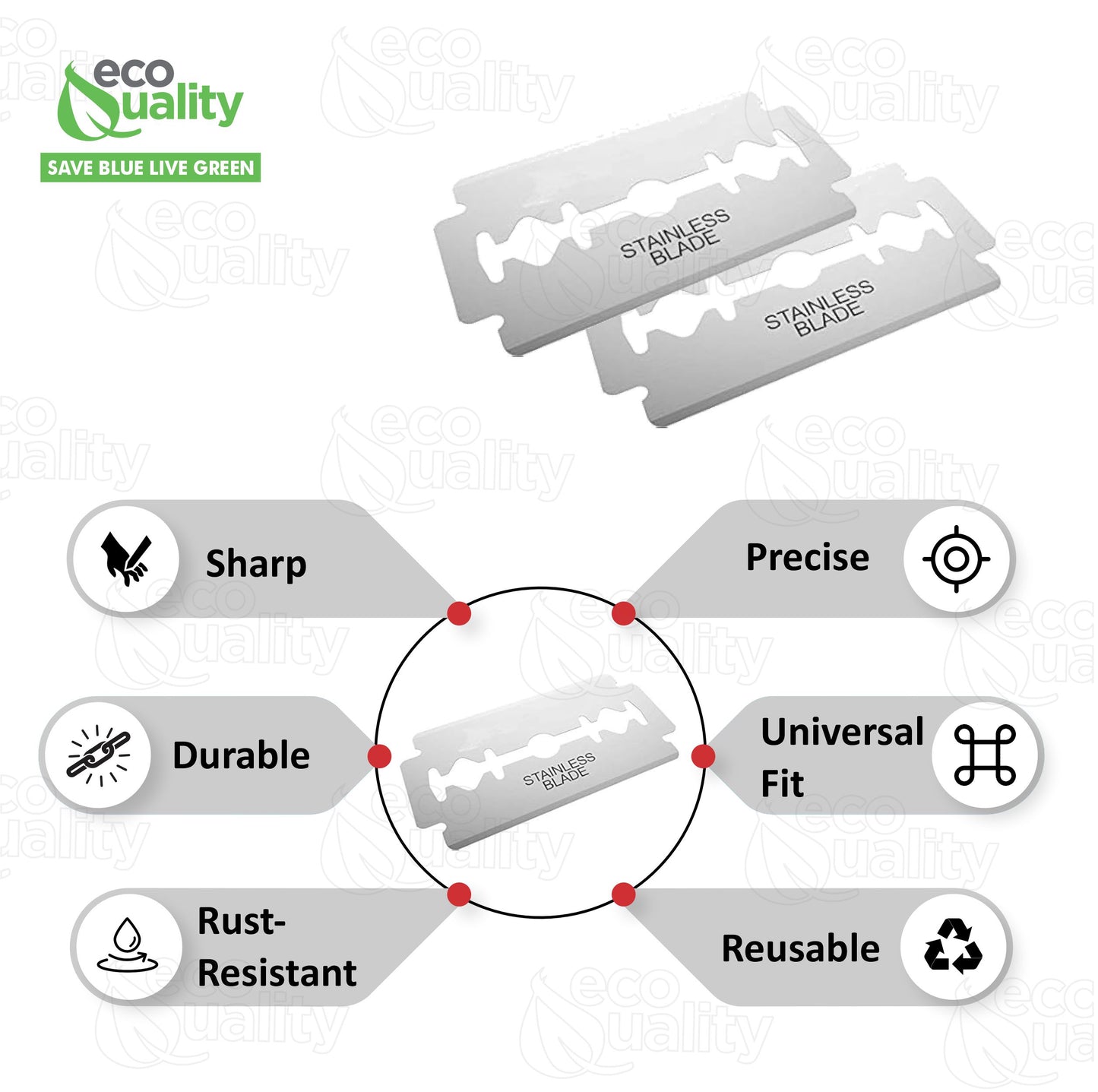 Platinum Double Edge Stainless Steel Shaving Razor Blades