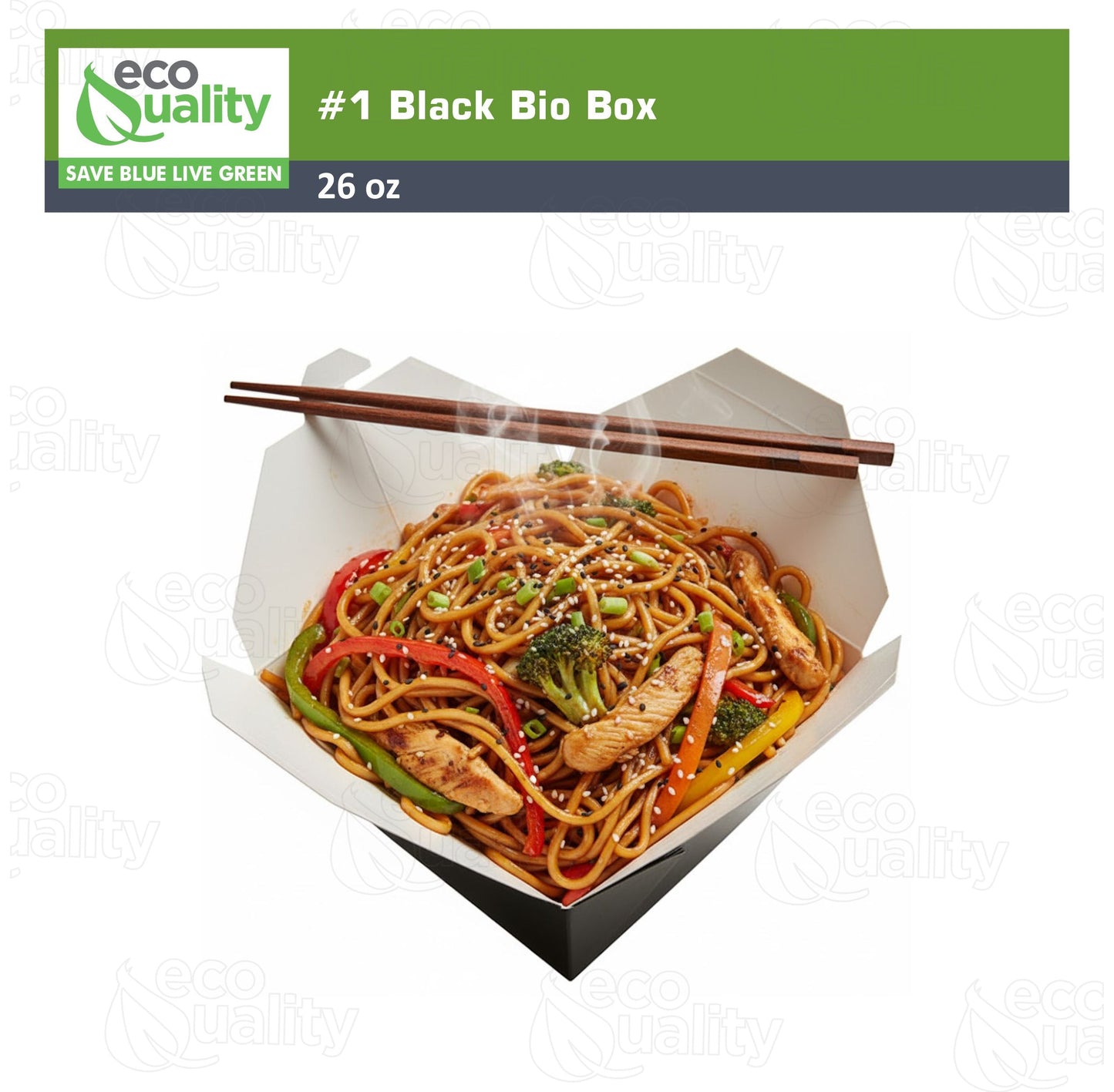 #1 Black Paper Take Out Food Containers with Closeable Lid