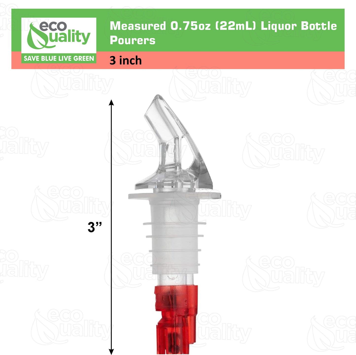 Liquor Measured Bottle Pourers - Collared Automatic Measured Bottle Pourer (0.5oz, 0.75oz, 1oz)