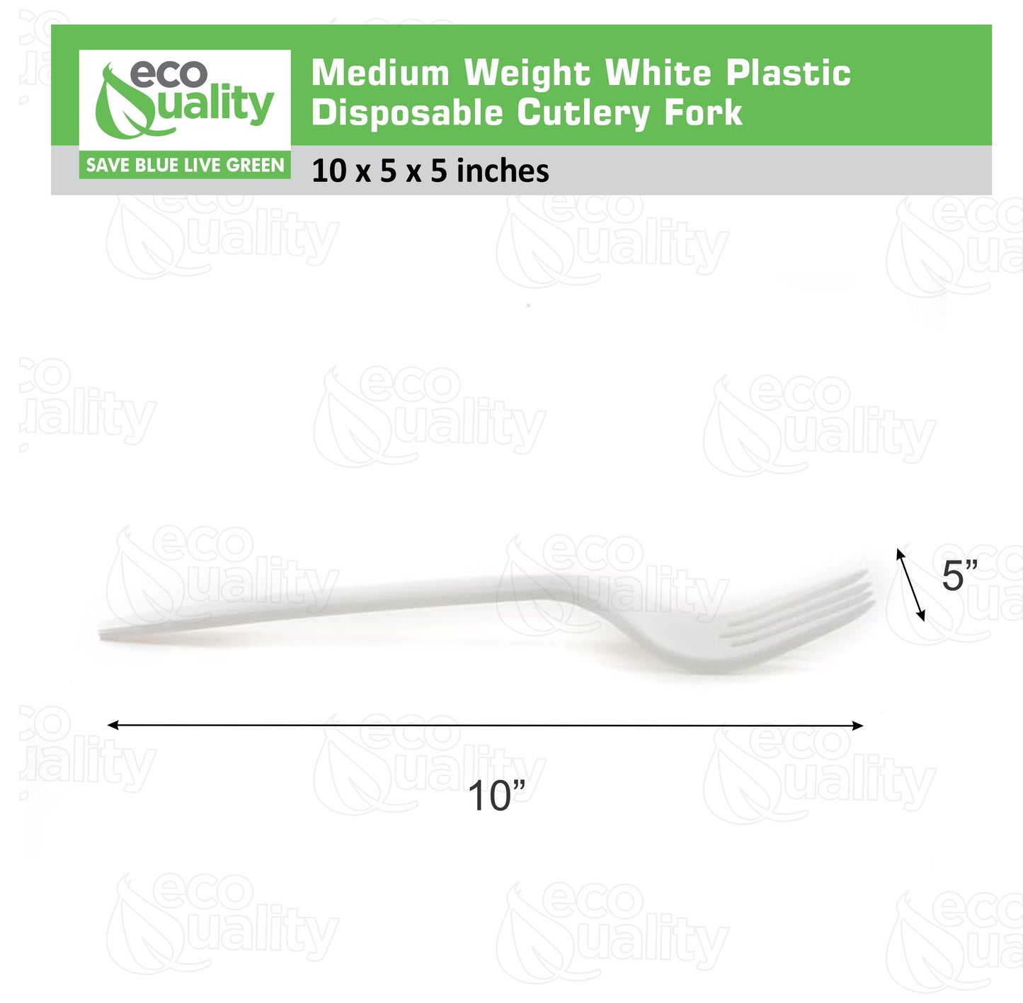 Disposable Plastic Cutlery Fork (1000 Count) Medium Weight White/Black Unwrapped - Great for Parties, Office, Lunch, Restaurants, Take-Out