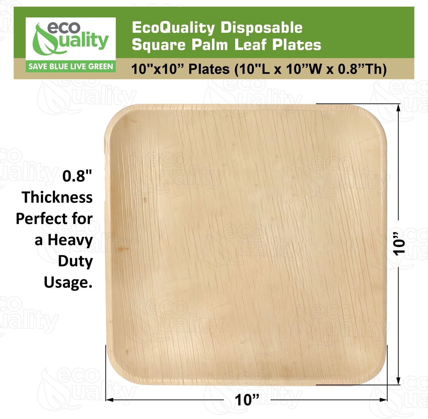 Square palm leaf plates eco friendly disposable dinnerware