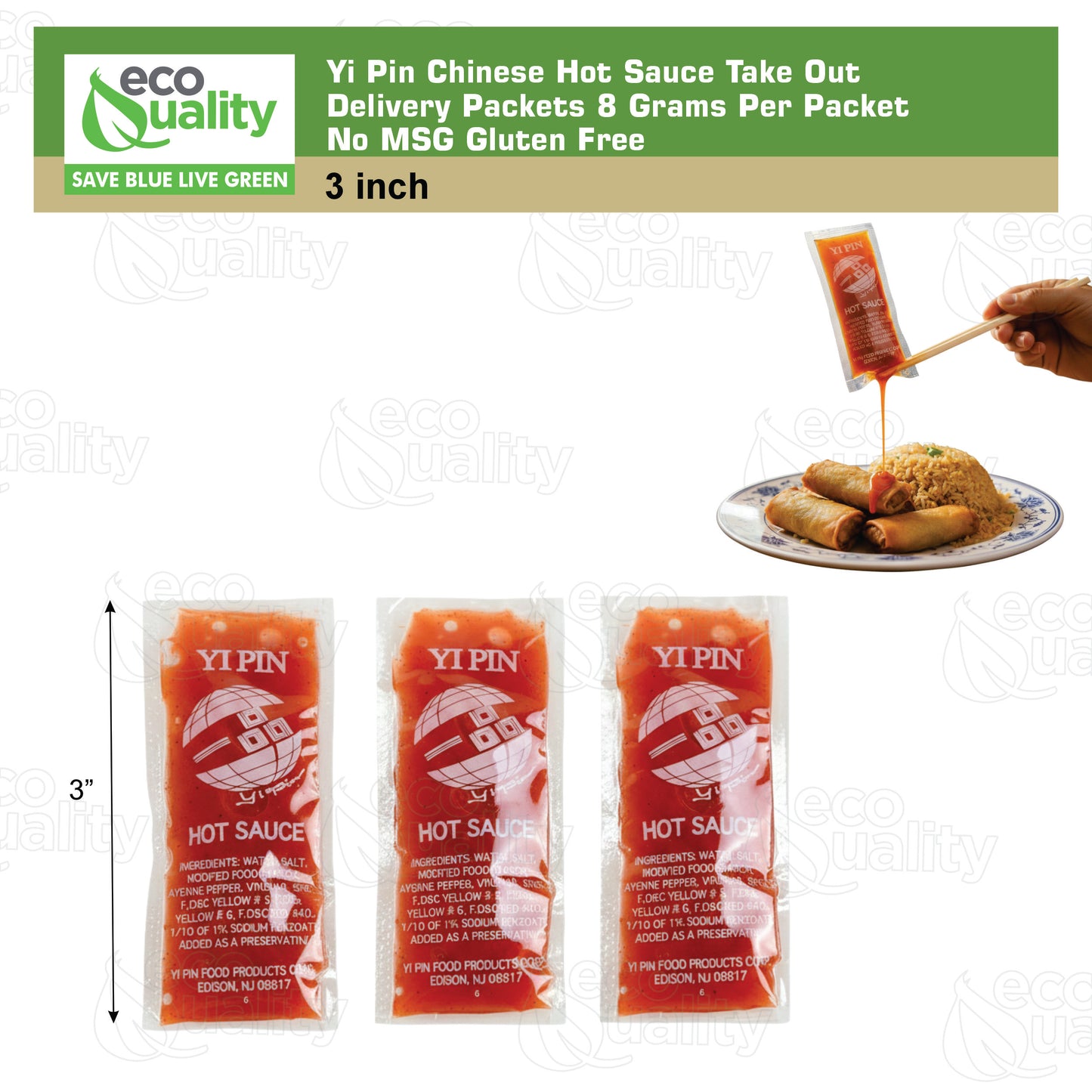 Yi Pin Chinese Hot Sauce Take Out Delivery Packets 8 Grams Per Packet No MSG Gluten Free