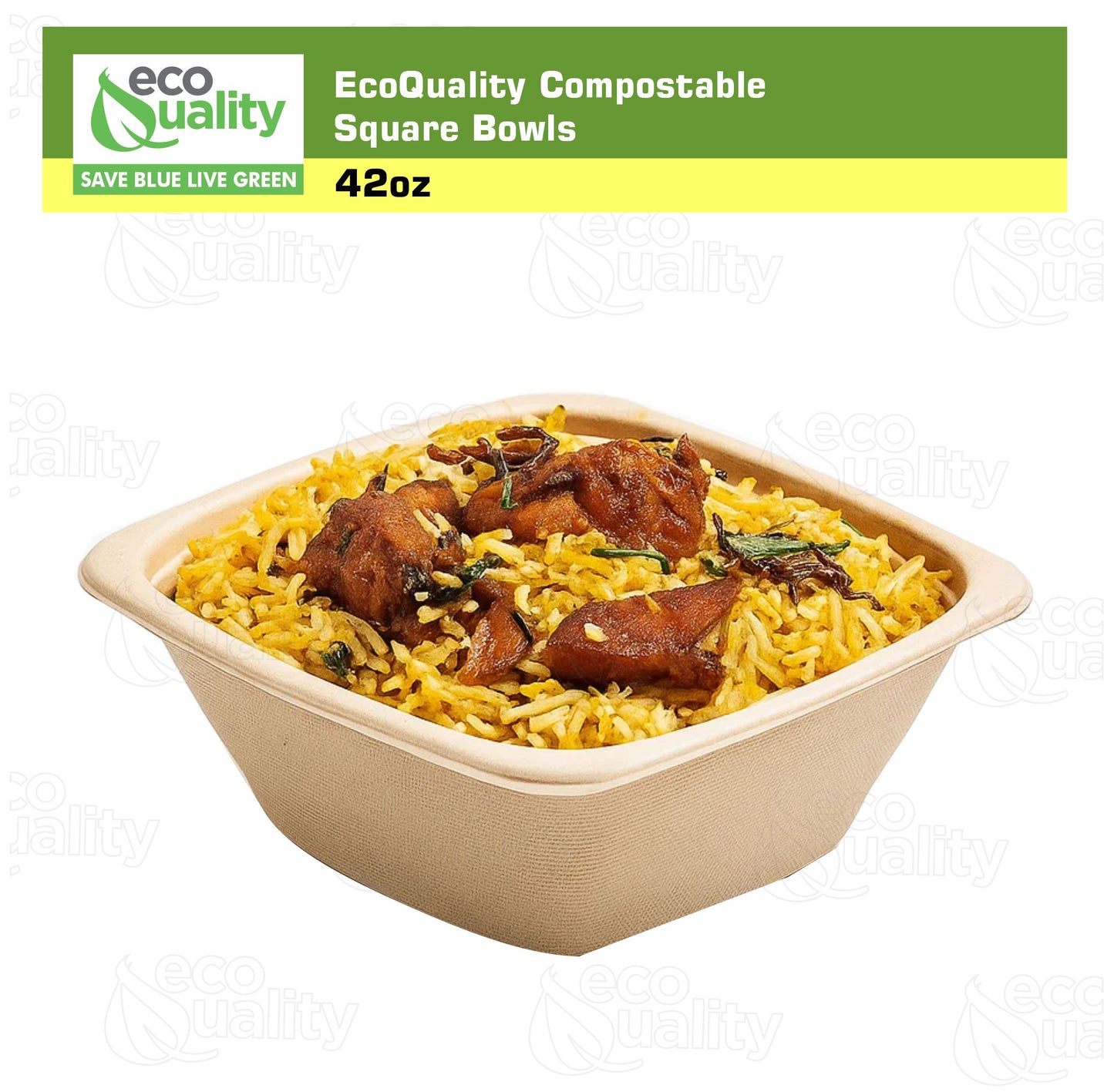 Eco Friendly Disposable Square Bowls Compostable Container