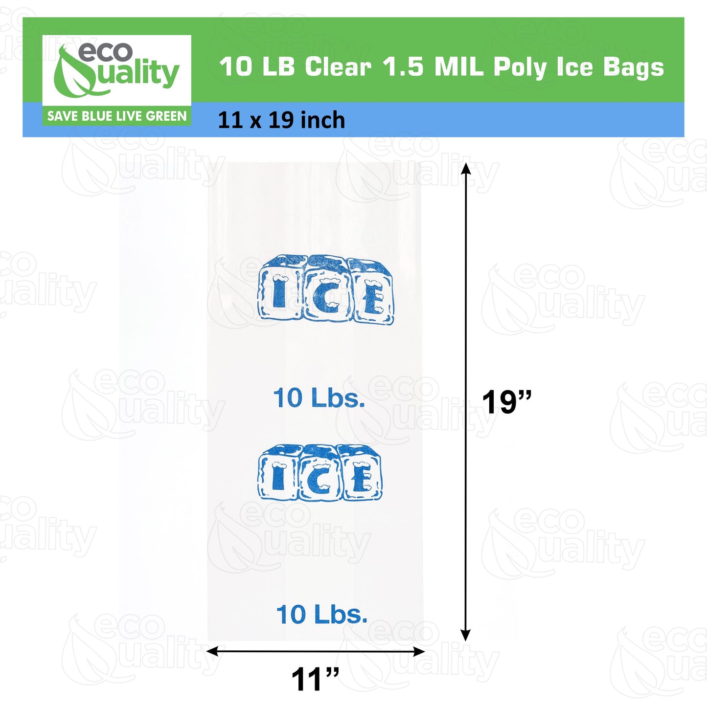 Clear Poly Ice Bags 10LB - Durable and Heavy Duty Ice Bags Commercial Grade