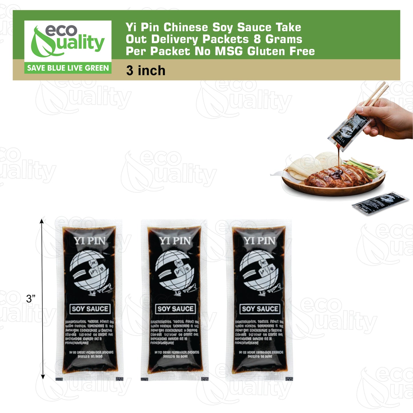 Yi Pin Chinese Soy Sauce Take Out Delivery Packets 8 Grams Per Packet No MSG Gluten Free