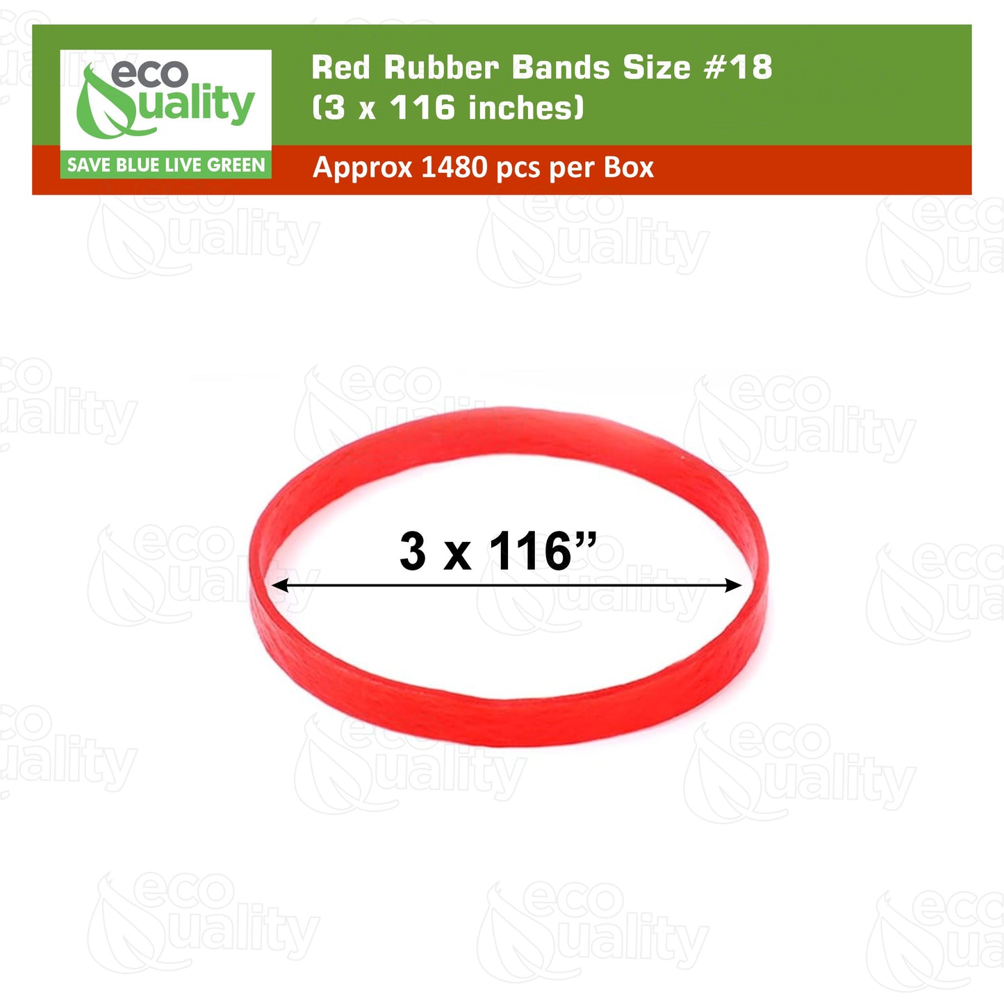 #18 Red Rubber Bands 1480pc Per Box (3" x 1/16")