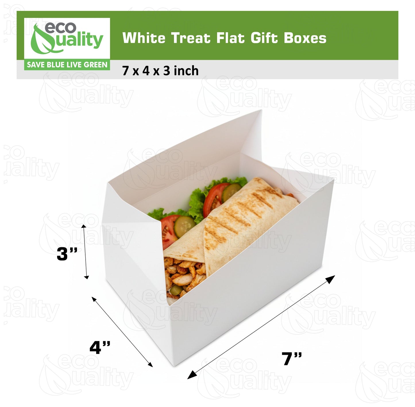 7" x 4" x 3" White Treat Flat Gift Boxes - Paper Snack Boxes, Flat Top Boxes, Barn Boxes - Bakery Box, White Gift Box, Birthday's, Weddings, Baby Shower Favor Box, To go Box, Chicken Box