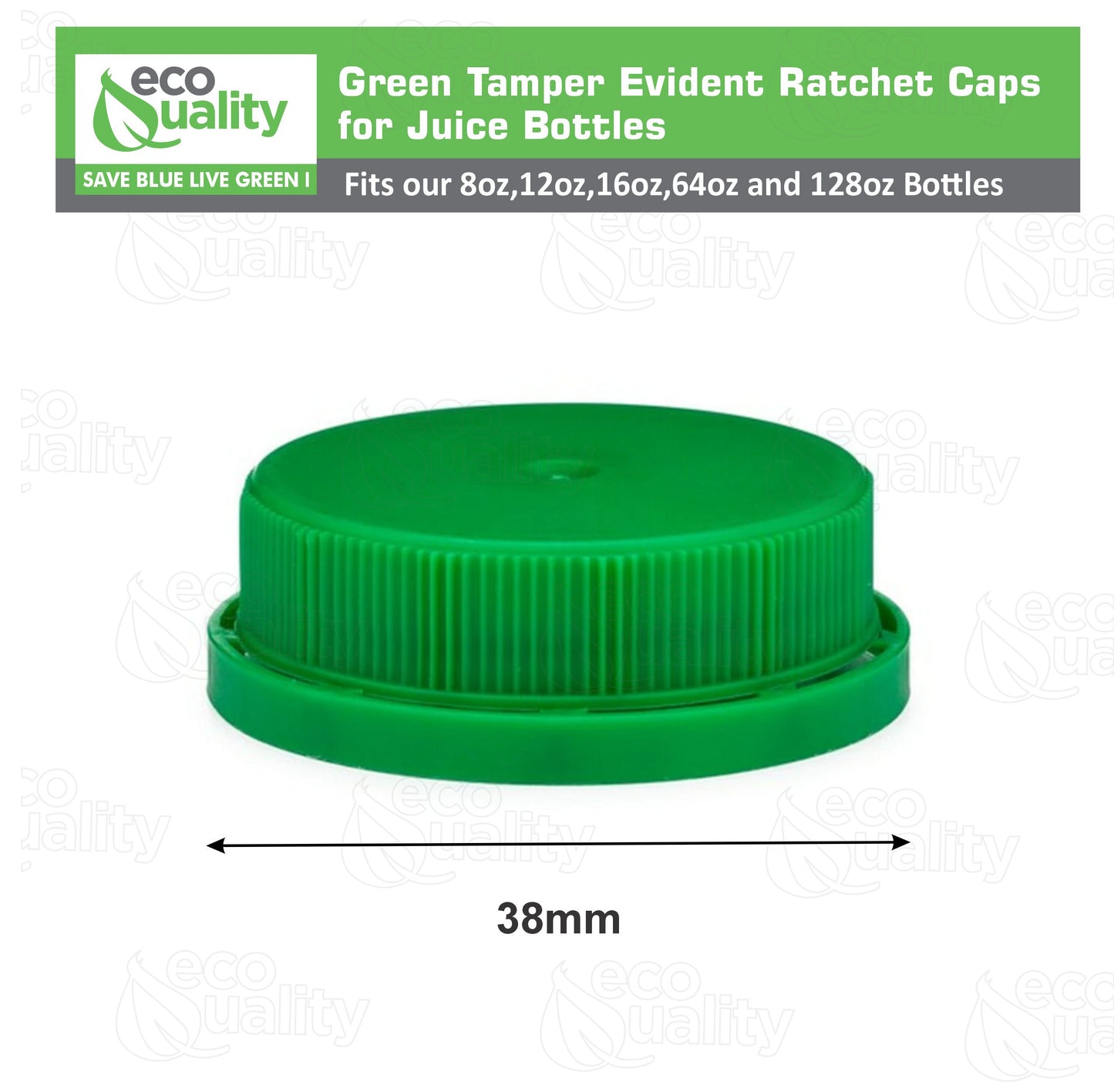 38MM Ratchet Caps and Lids for Plastic Juice Bottles For HDPE and Foggy Plastic Juice Bottles, Smoothie Bottles, Fresh Squeezed Juice Container (Blue, Green, Orange)