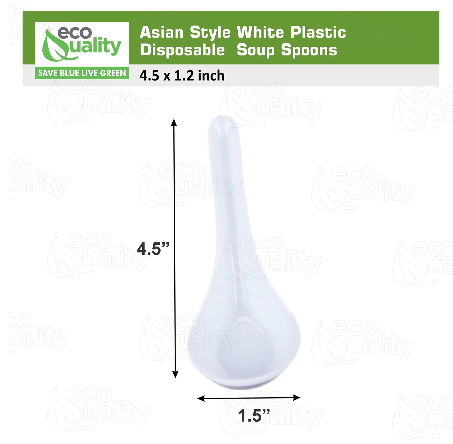 Asian White Plastic Disposable Dining Soup Spoons