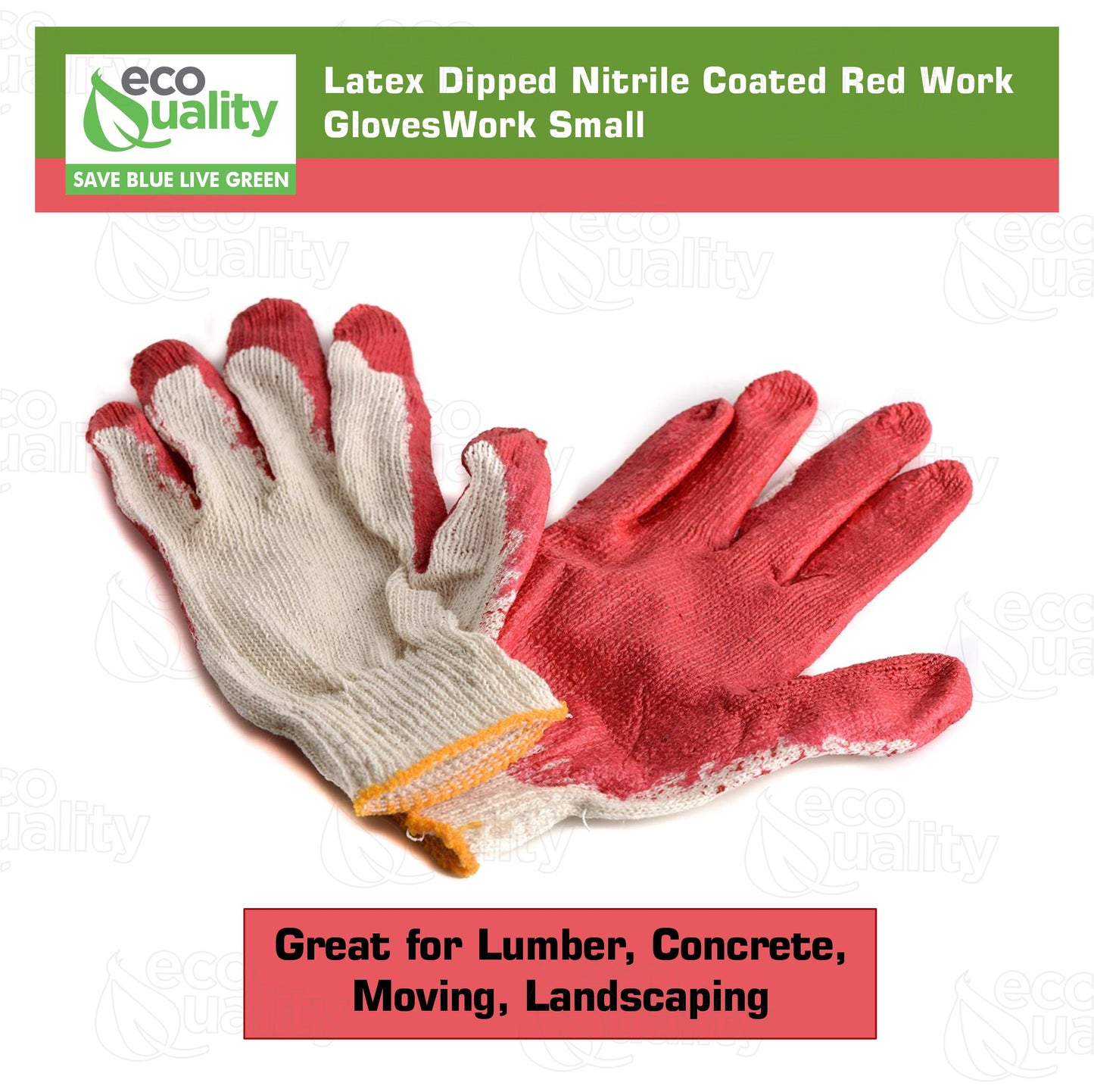 Work Gloves, Latex Dipped Nitrile Coated Gloves (Small, Medium, Large)