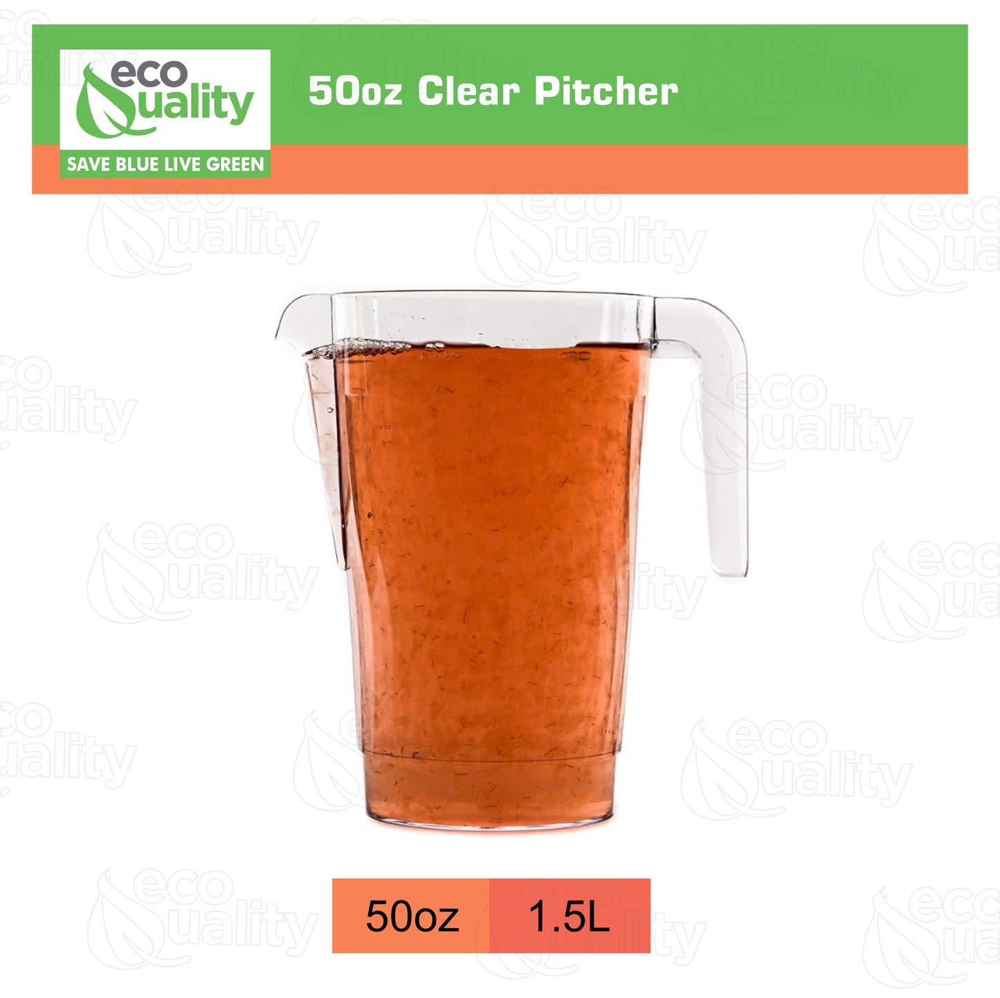 50oz Crystal Clear Plastic Beverage Carafe Pitcher