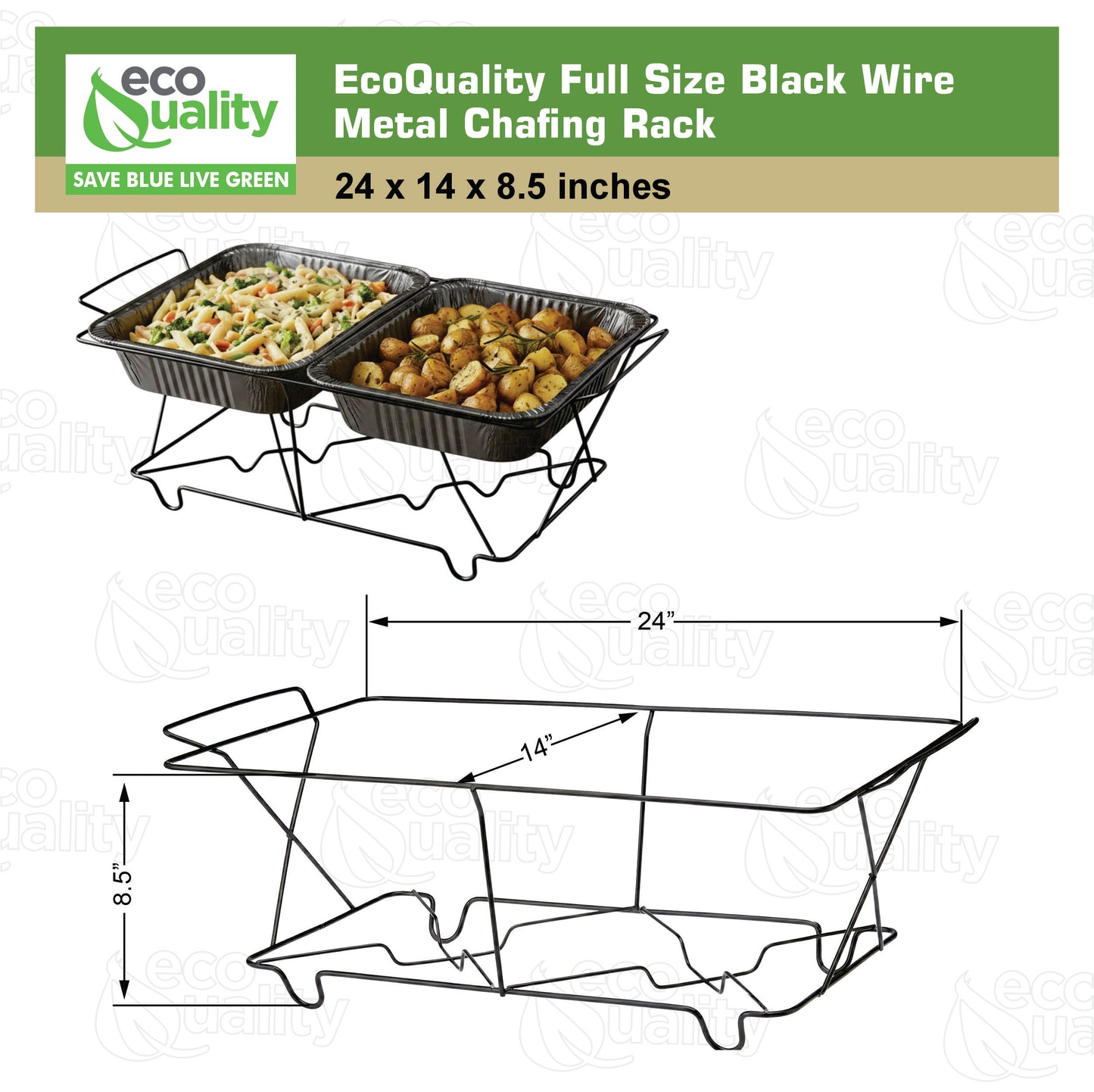 Wire Chafing Rack – Elegant Black & Gold for Buffets, Catering & Events