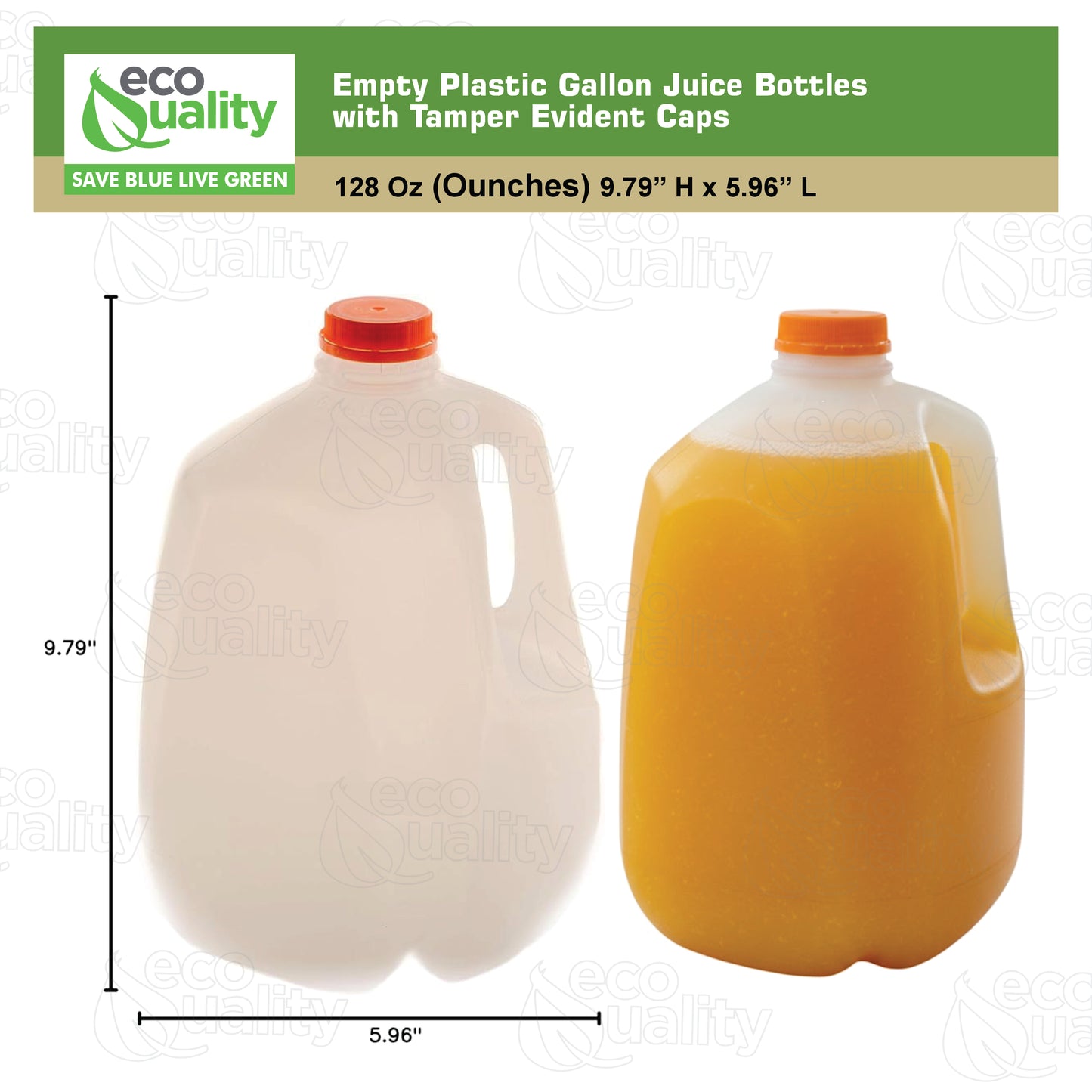 128oz Empty Plastic Juice Bottles with Tamper Evident Caps