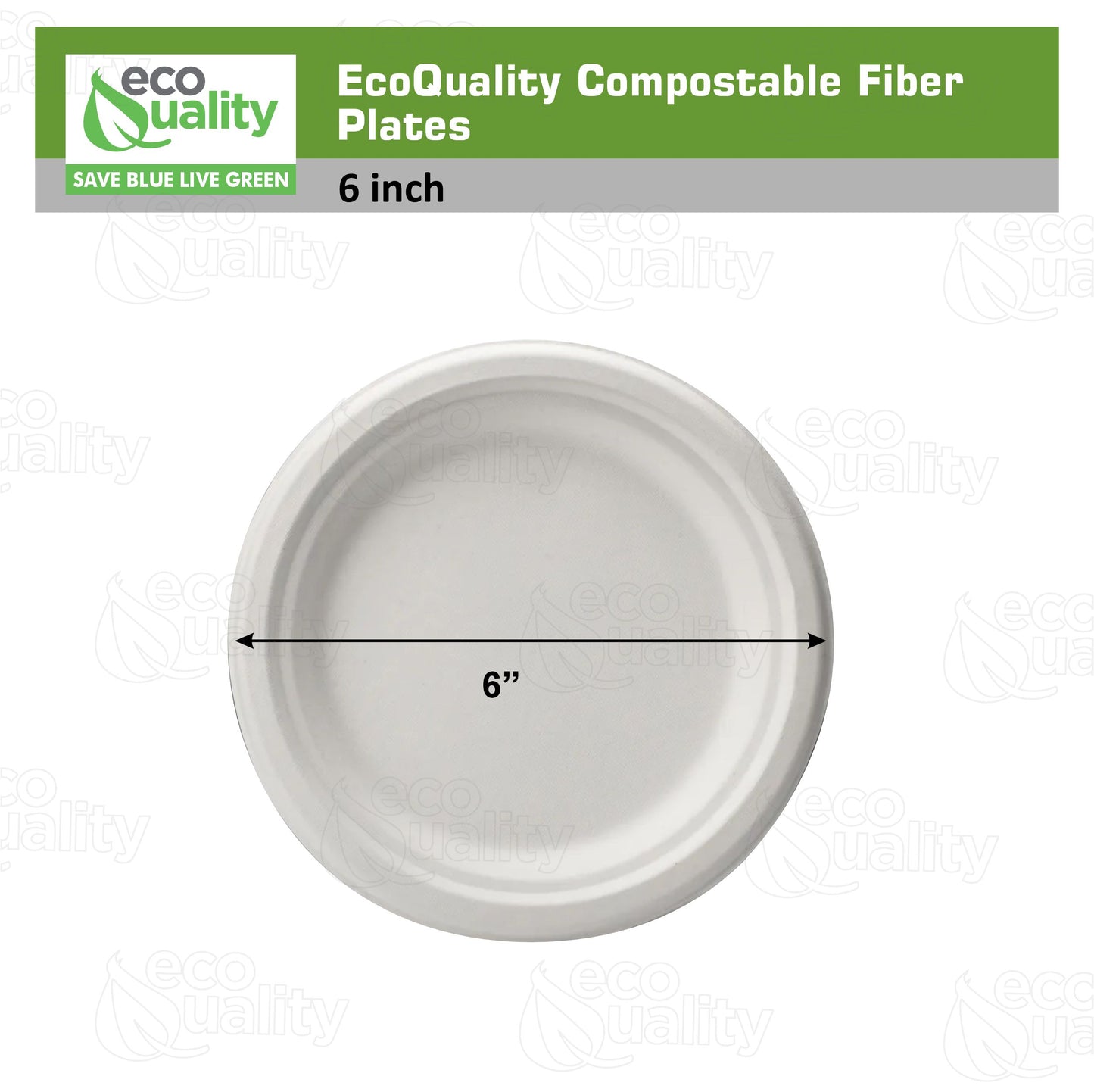 EcoQuality Compostable 6" Fiber Plates