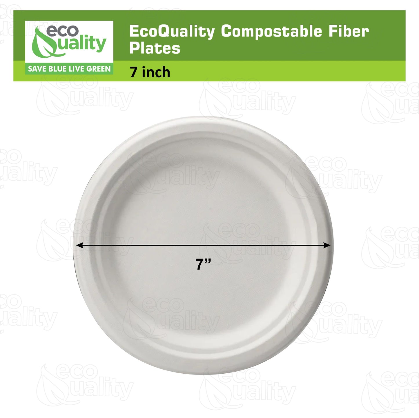 7 Inch Round White Compostable Fiber Plates