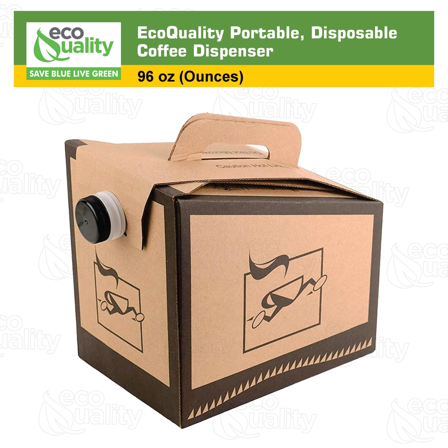 96oz Portable Box of Joe Disposable Coffee Dispenser for Insulated Hot Cold Drinks To Go