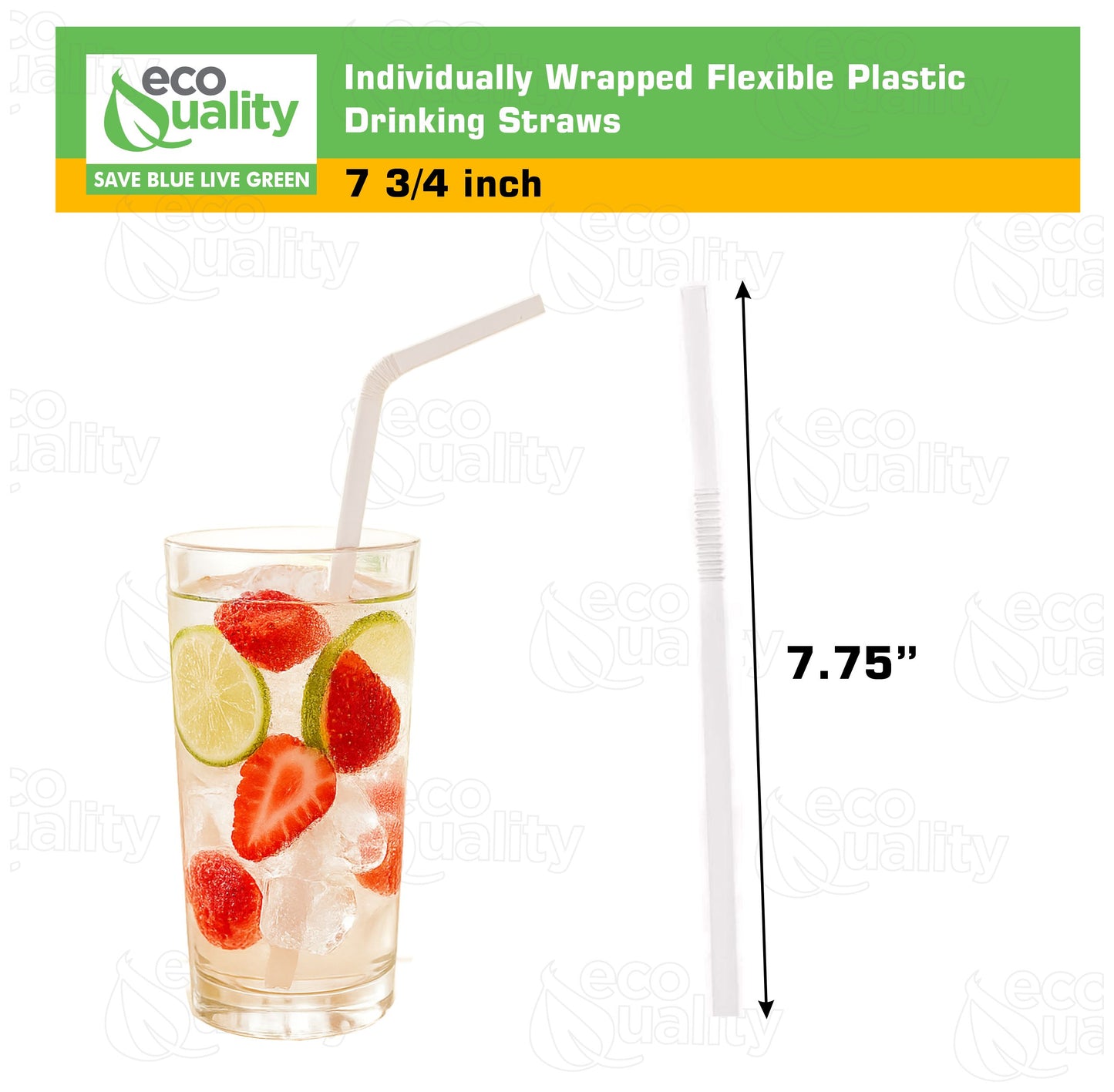 400pc Straws Clear Plastic Flexible Individually Wrapped BPA Free Plastic, Food Safe