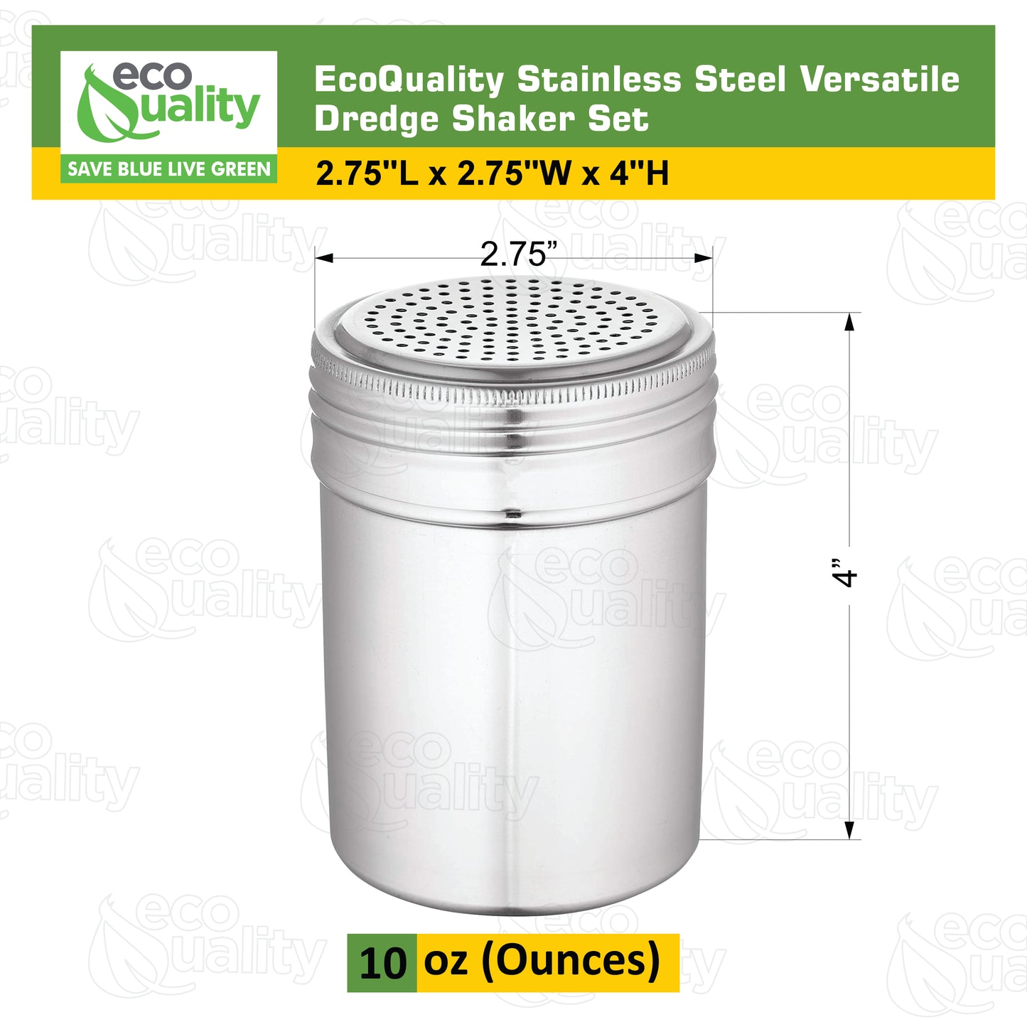 Stainless Steel Versatile Dredge Shaker Set 10oz