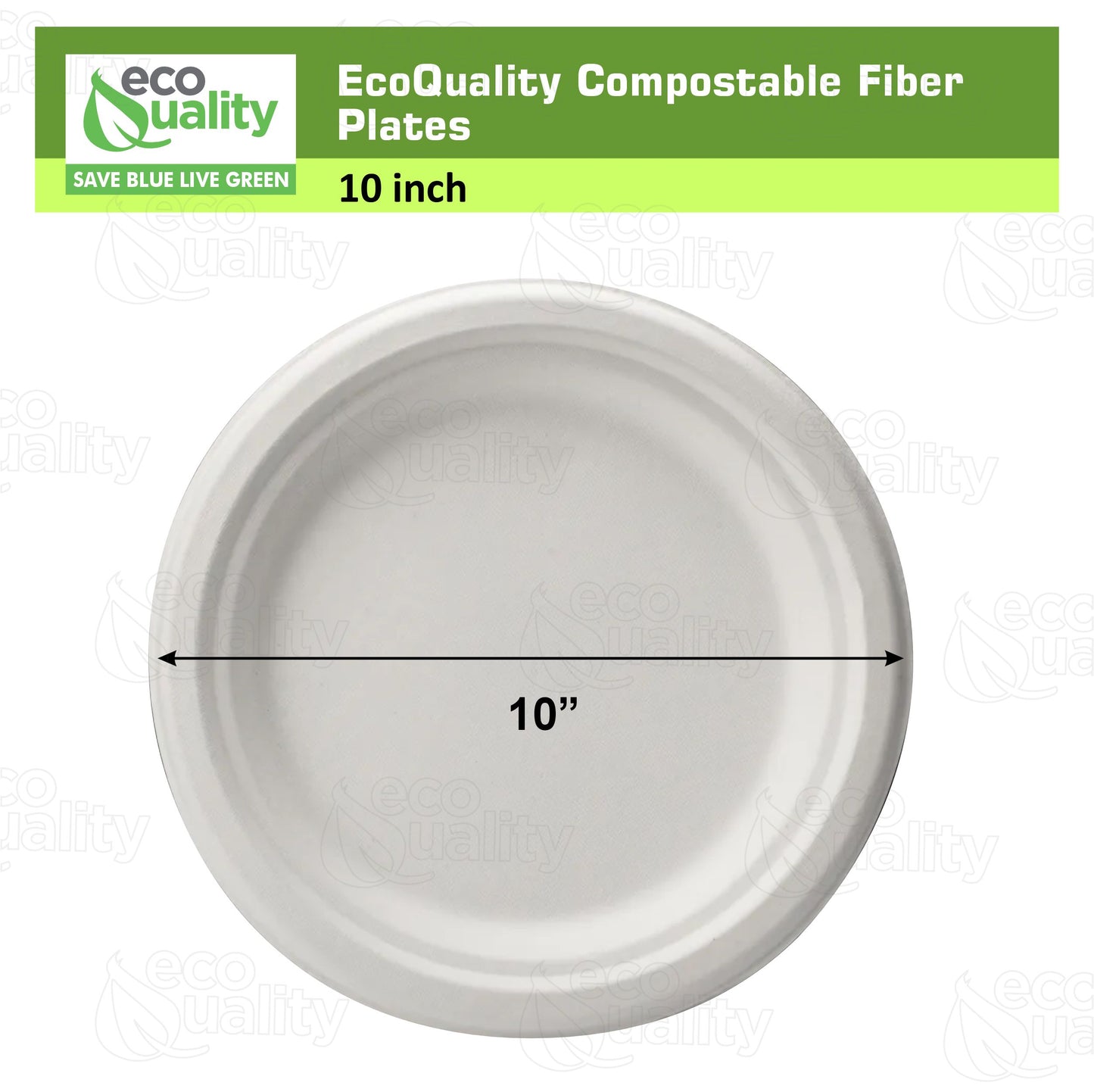 10 Inch Round White Compostable Fiber Plates