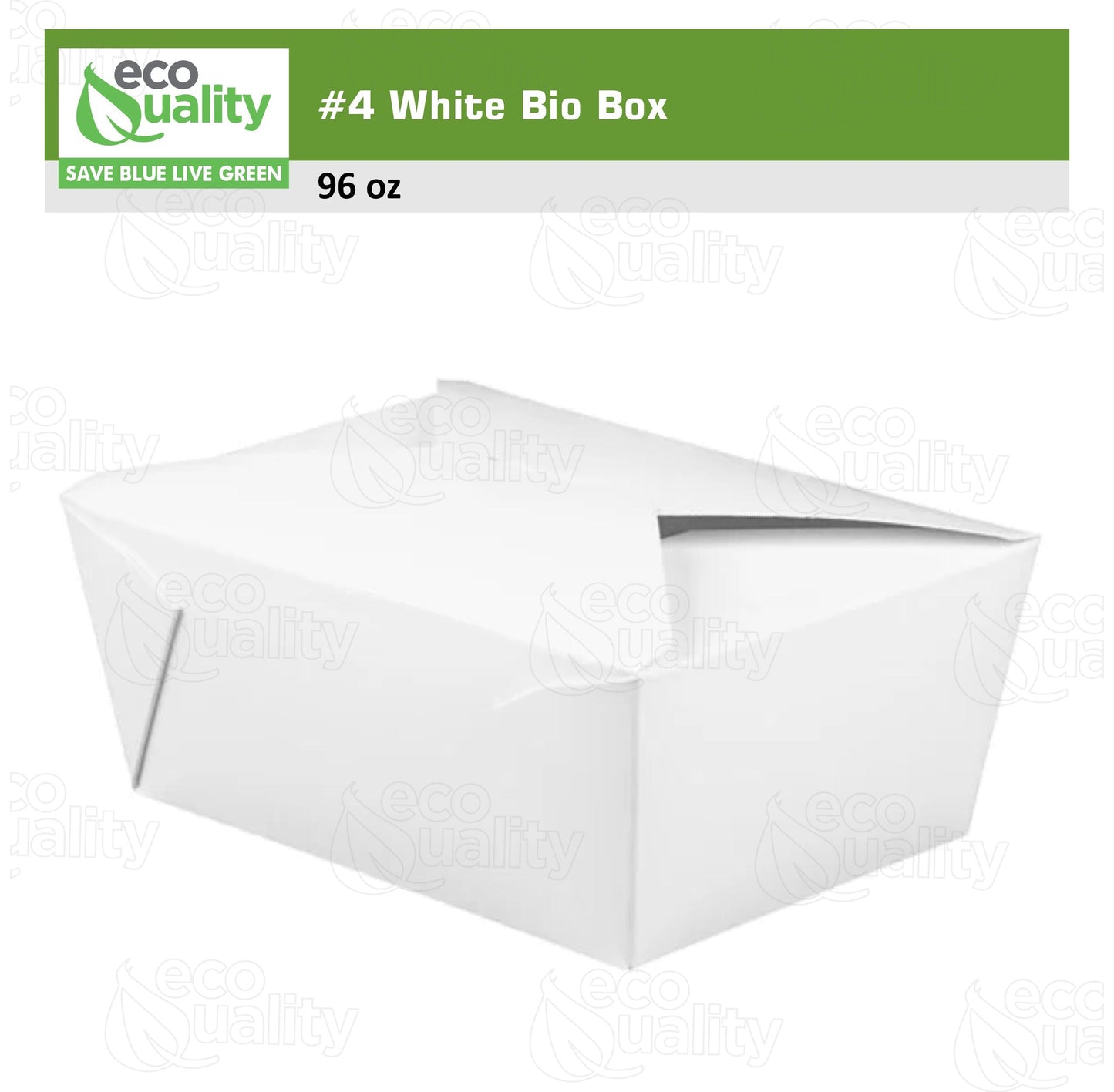 #4 White Paper Take Out Food Containers with Closeable Lid