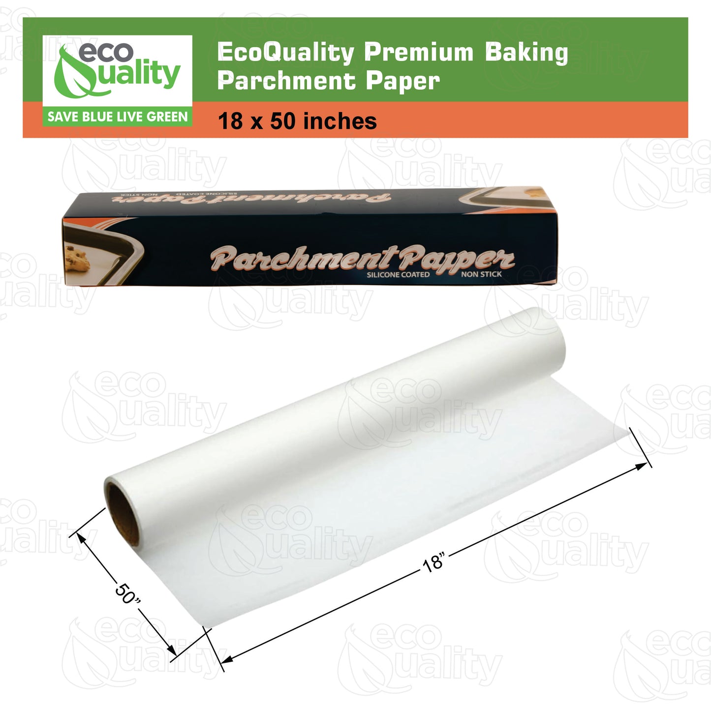 18" x 50' Premium Baking Parchment Paper Non Stick Roll with Box Cutter