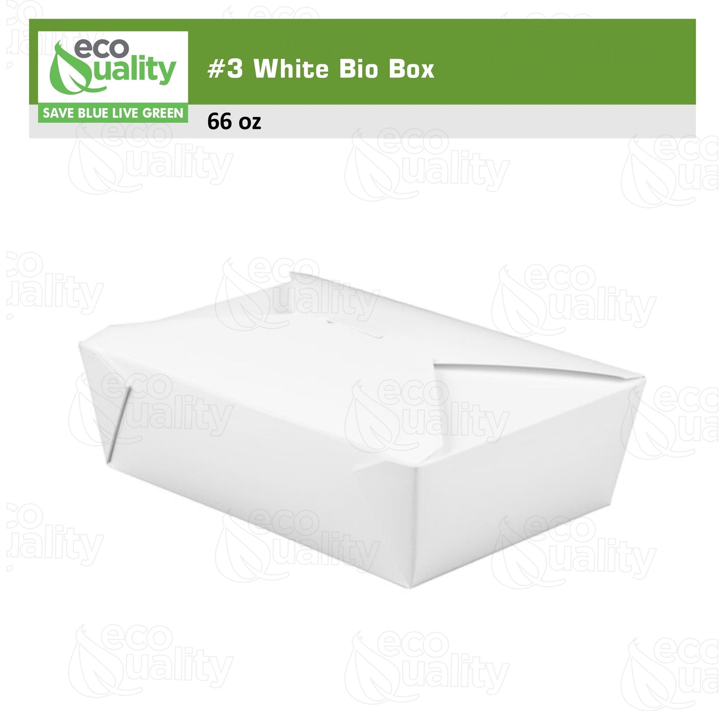 #3 White Paper Take Out Food Containers with Closeable Lid