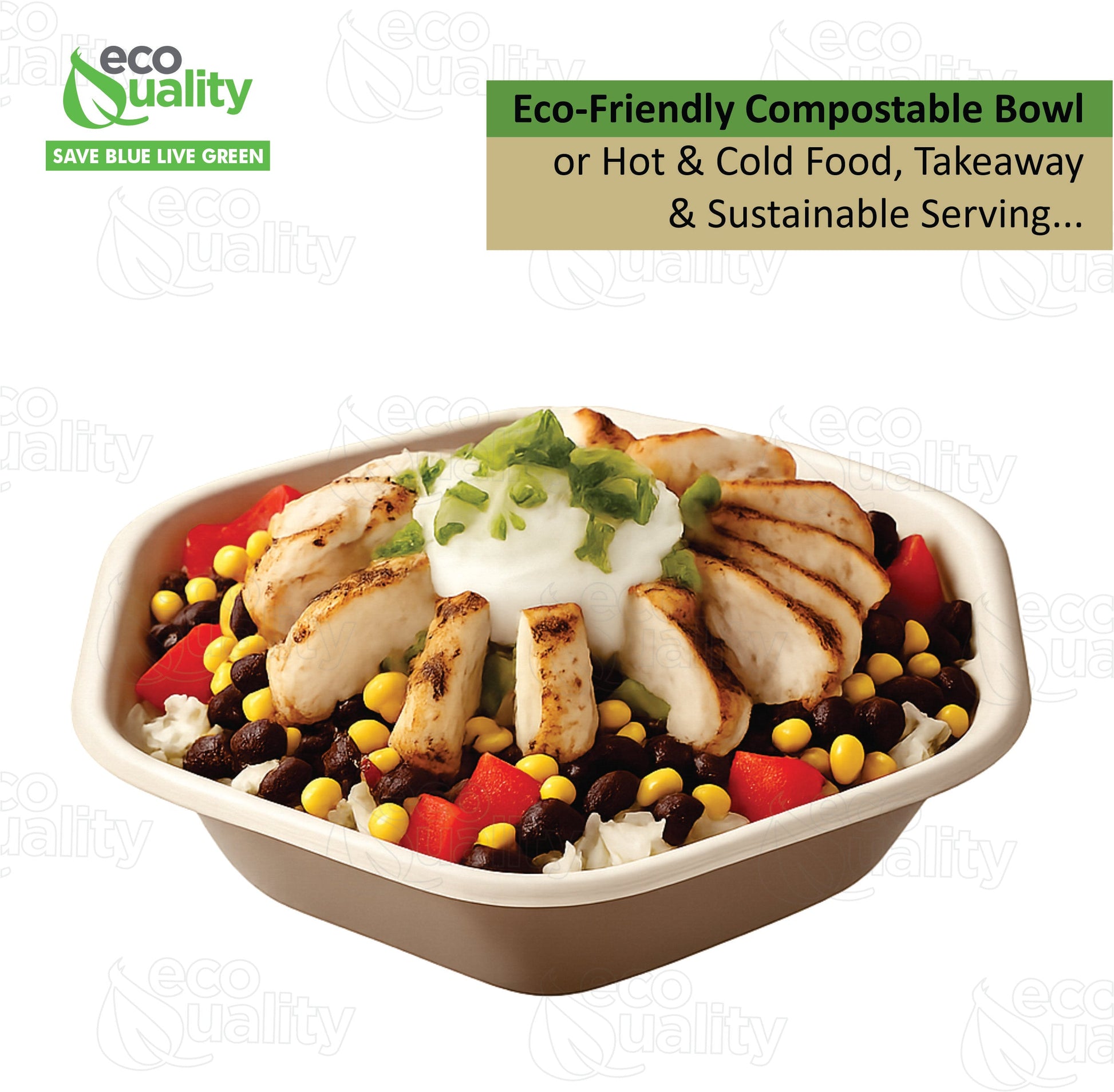 Hexagon 32oz disposable bowl made from sugarcane fiber compostable catering use