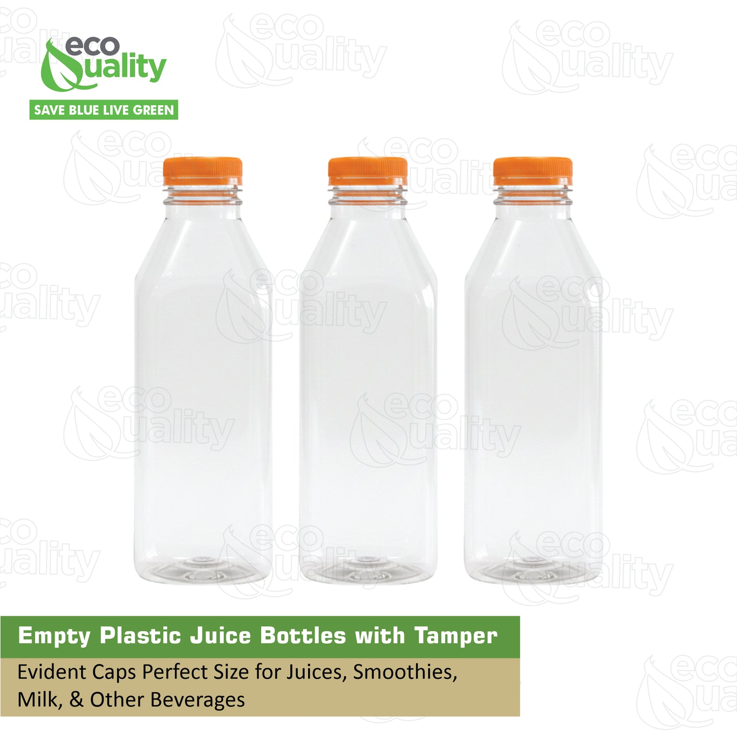 32oz Empty Plastic Juice Bottles with Tamper Evident Caps