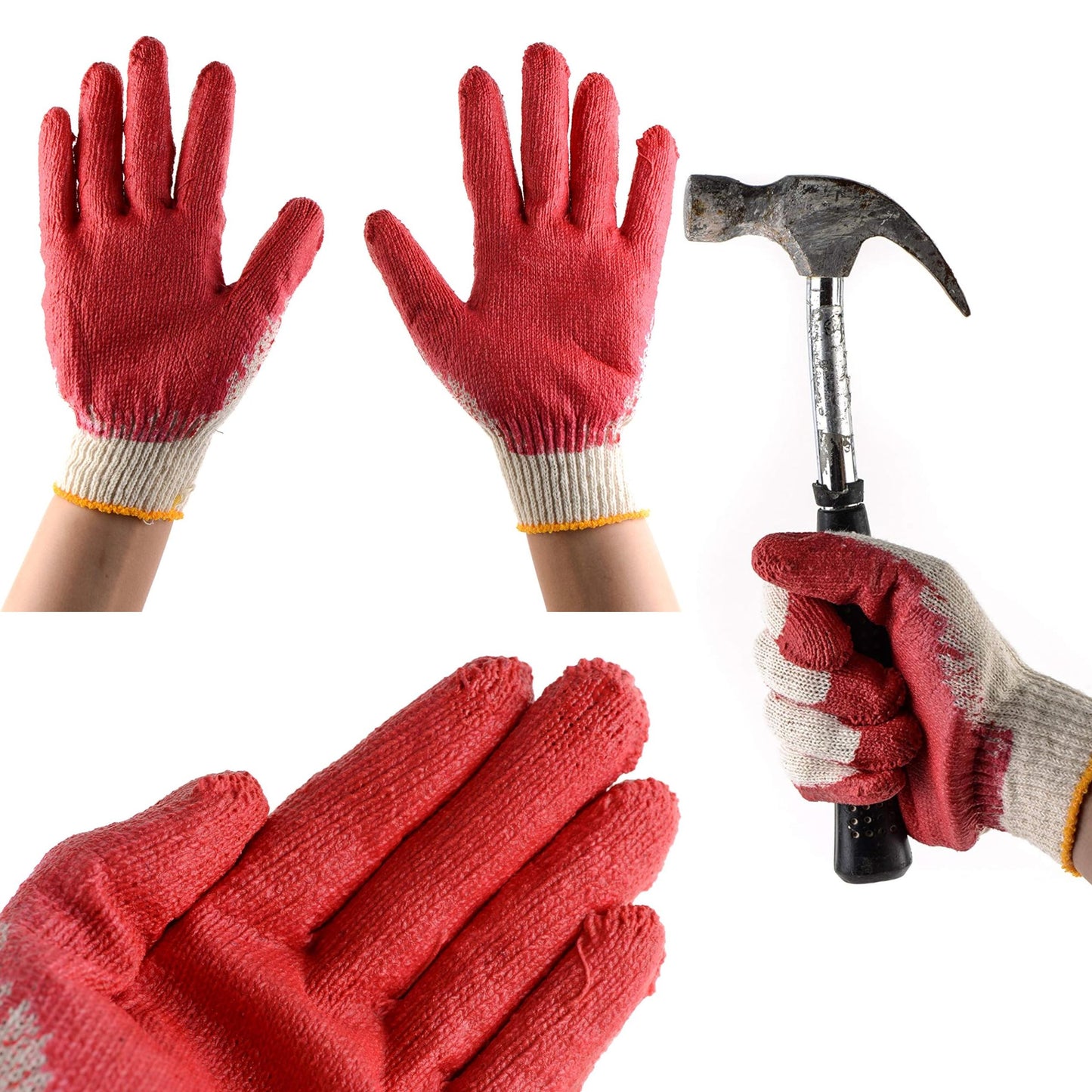 Work Gloves, Latex Dipped Nitrile Coated Gloves (Small, Medium, Large)