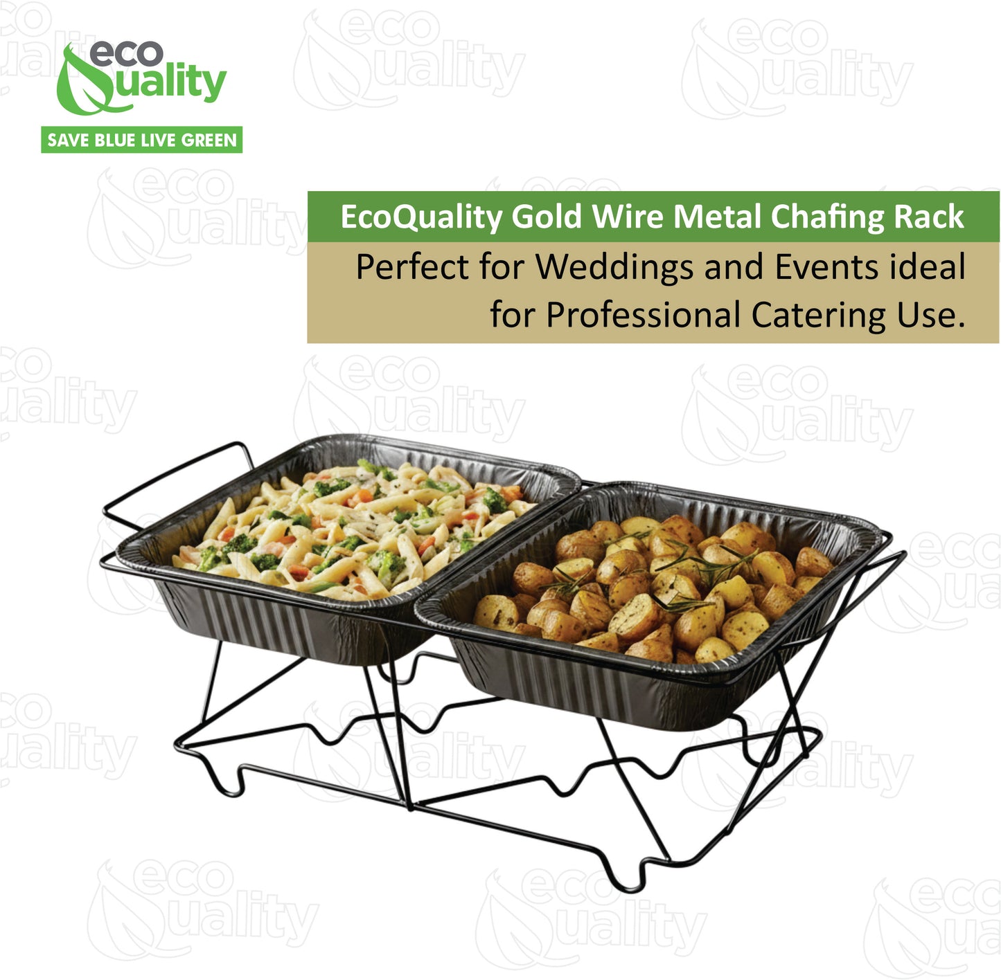 Wire Chafing Rack – Elegant Black & Gold for Buffets, Catering & Events