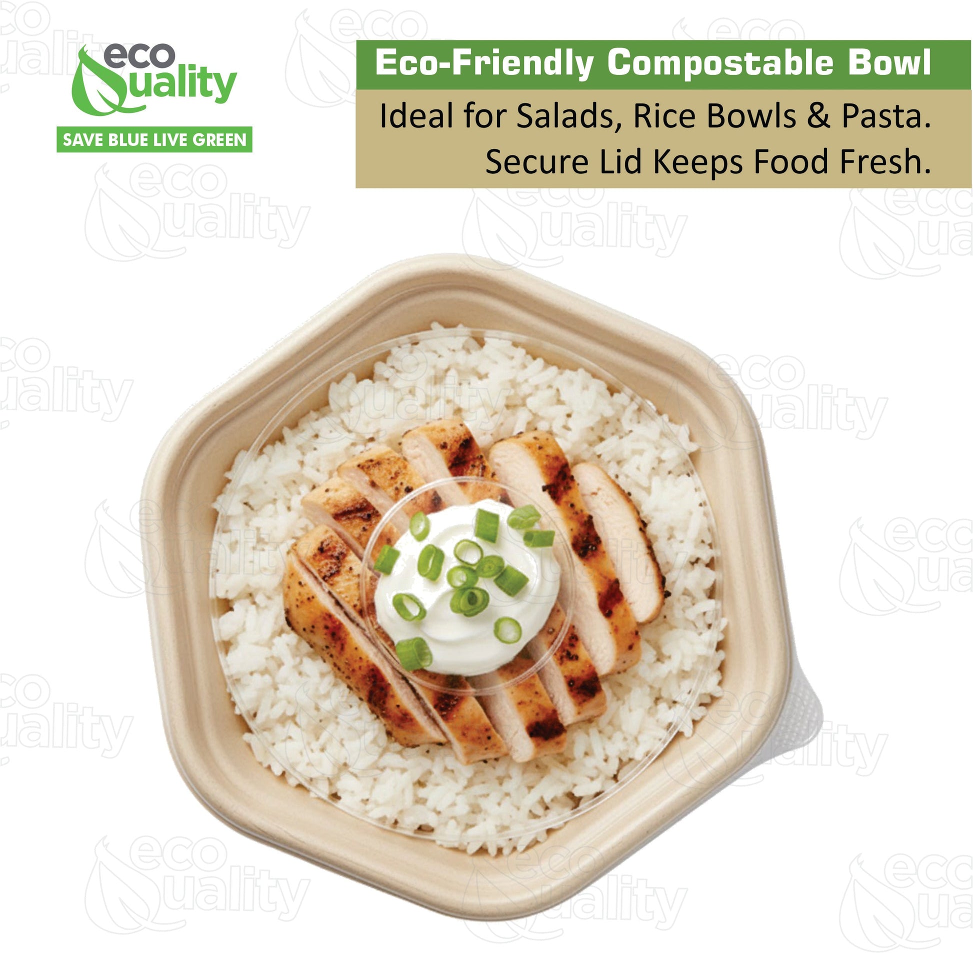 Hexagon 32oz disposable bowl made from sugarcane fiber compostable catering use