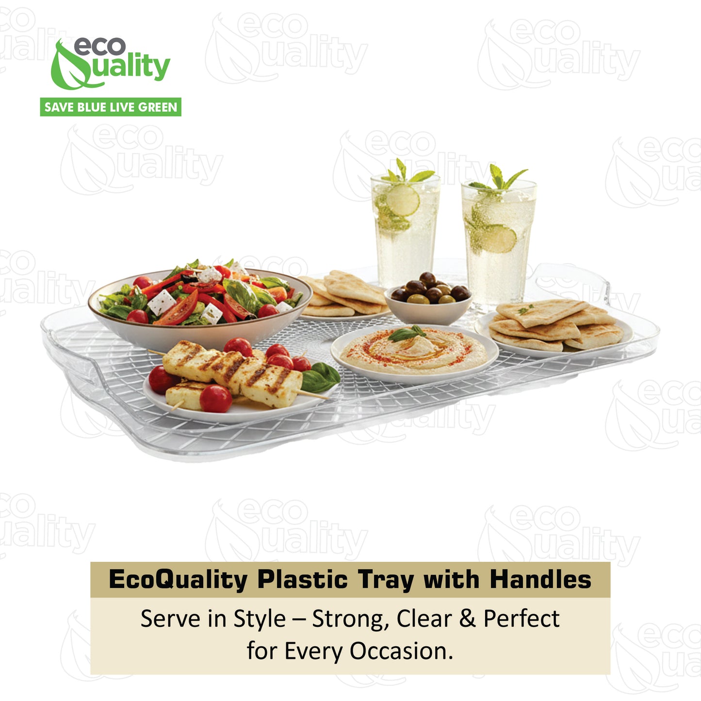 18"x13" Clear Serving Pixel Tray with Handles