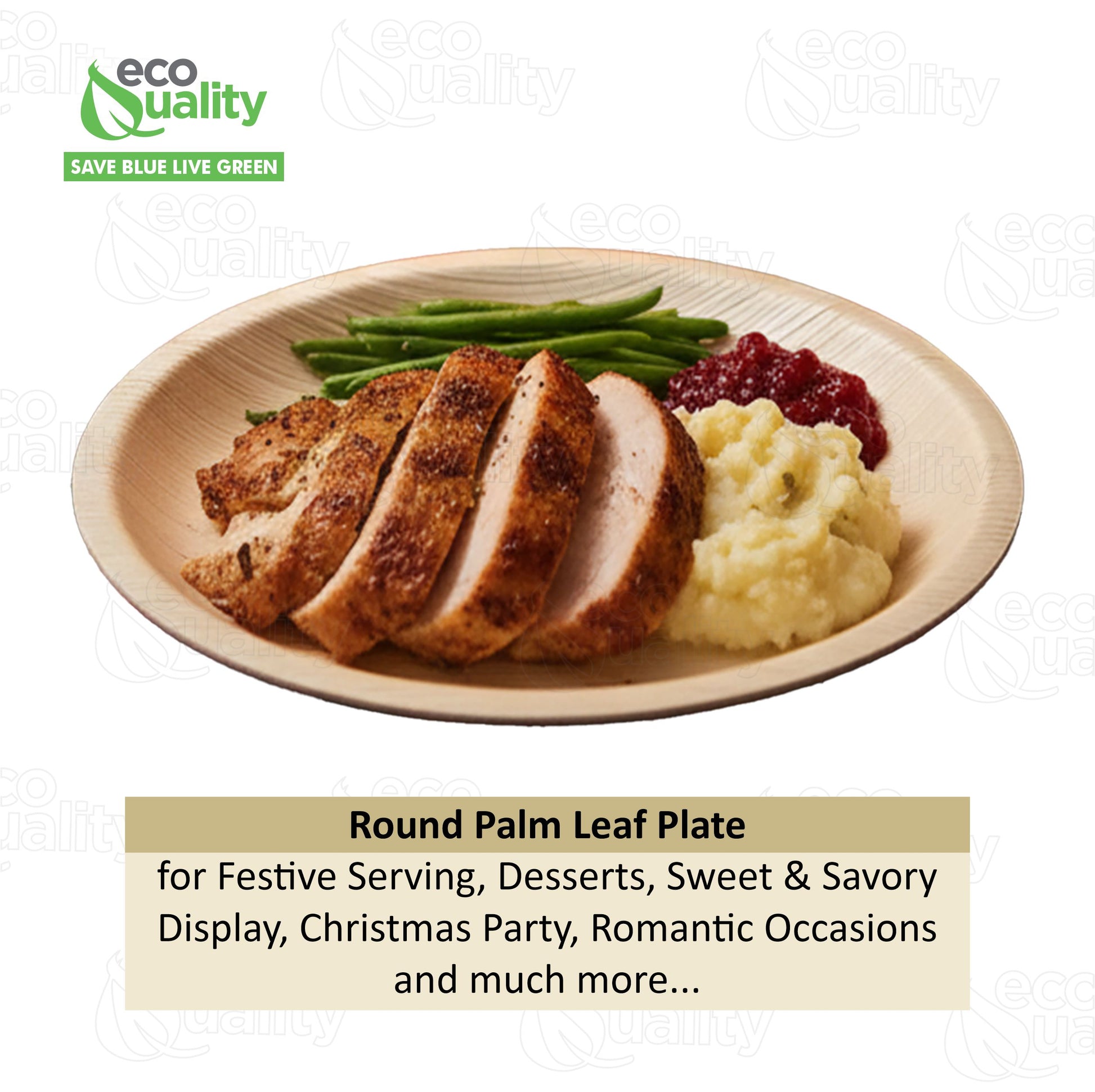 Eco friendly disposable round palm leaf plate made from natural palm leaves