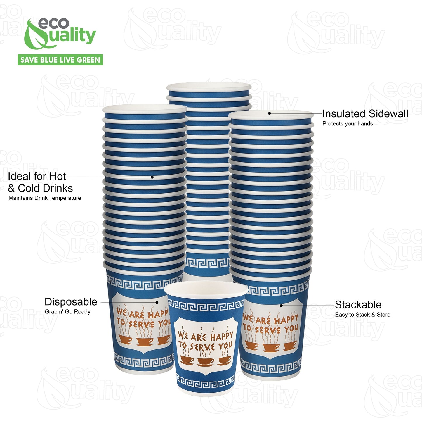New York Greek Style Insulated Paper Hot Cold Cups