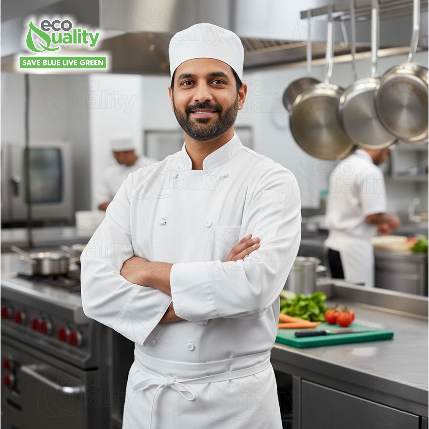 Unisex Chef Jacket Long Sleeves, Chef Coat - Restaurant Kitchen Chef Uniform Button Design