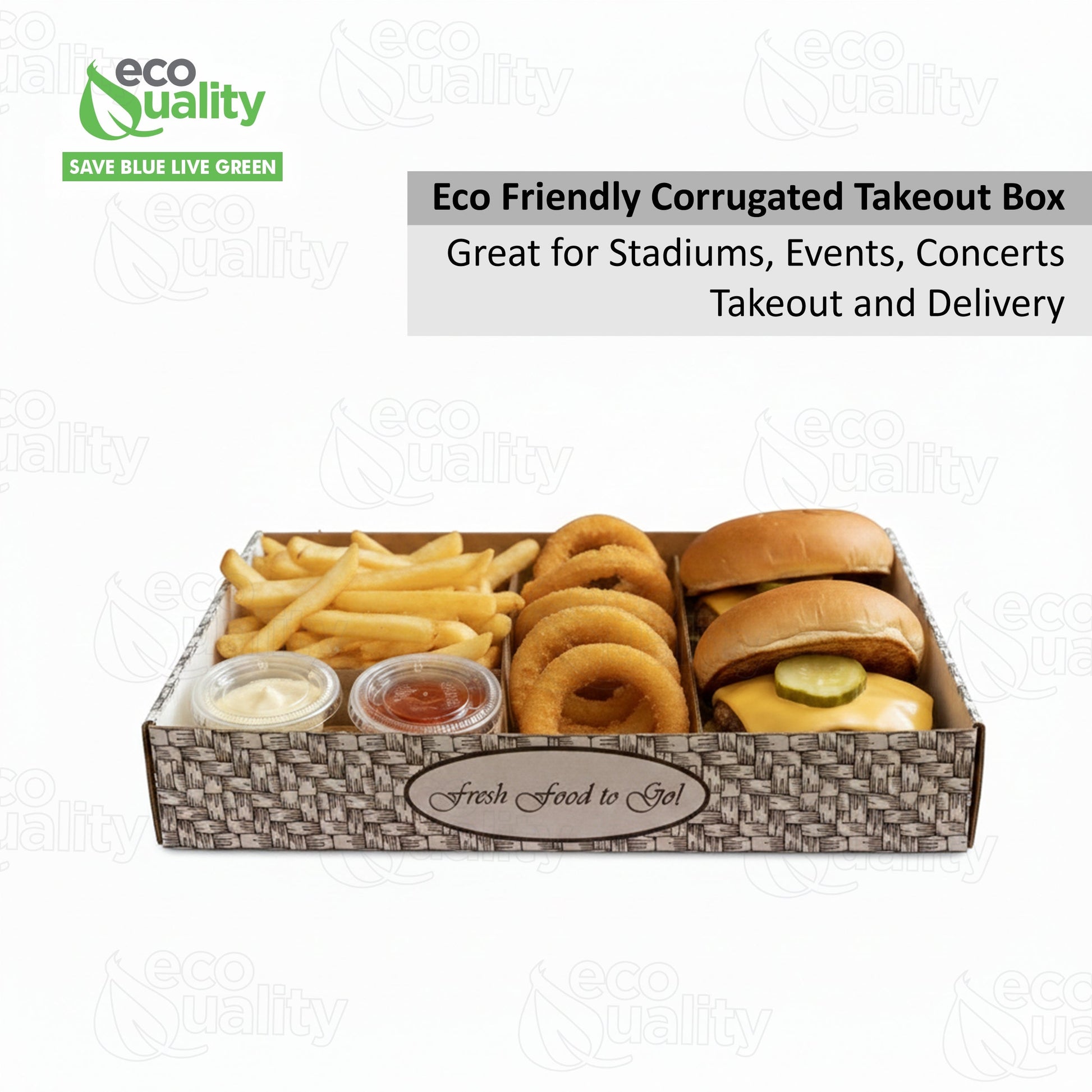 Rectangular 21x12x3 Inches corrugated kraft carry out box for stadium restaurant and event food service