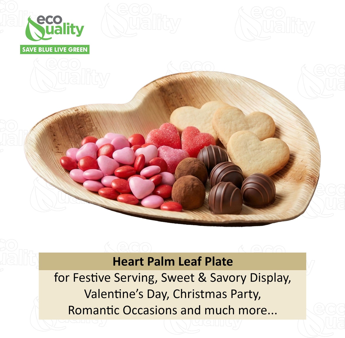 Heart shaped disposable palm leaf plate eco friendly compostable tableware