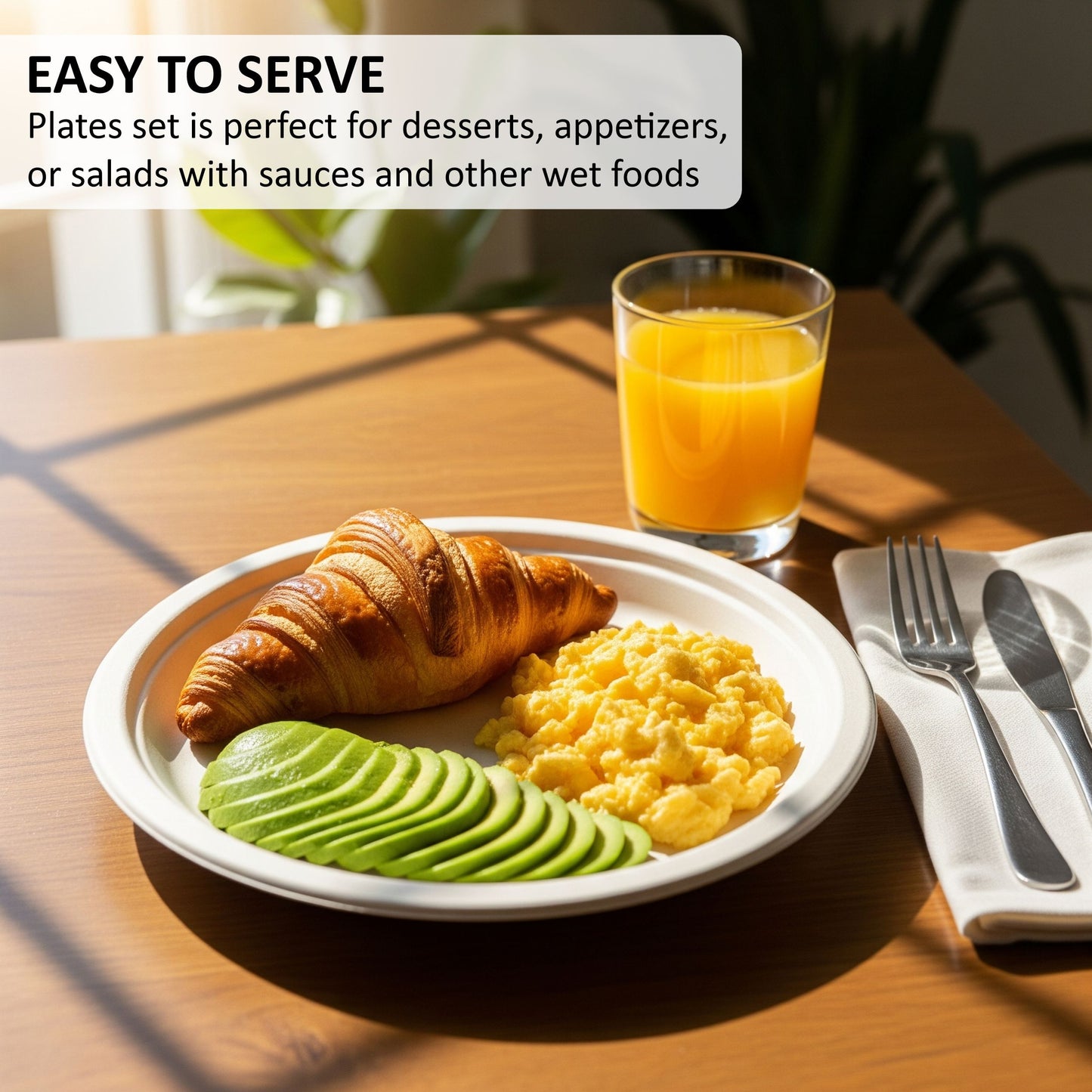 7 Inch Round White Compostable Fiber Plates