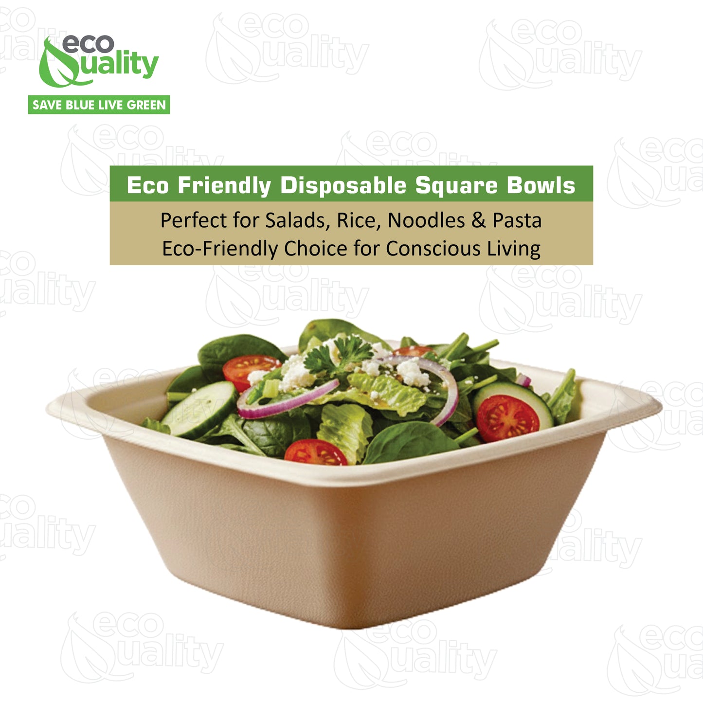 24oz Eco Friendly Disposable Square Bowls Compostable Container