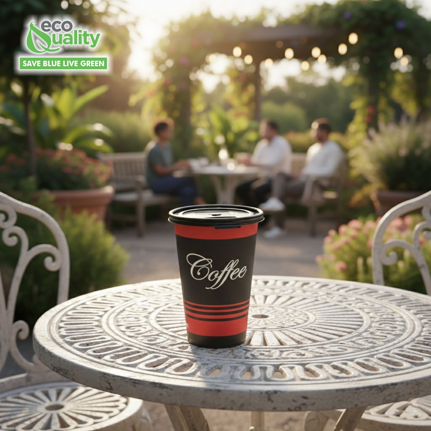Black Flat Tear Back Lids for Hot Cup, Coffee Cup, Paper Cup - Universal Size Fits 10,12,16,20oz Disposable Cups - Black Coffee Cup Lids Standard 90mm