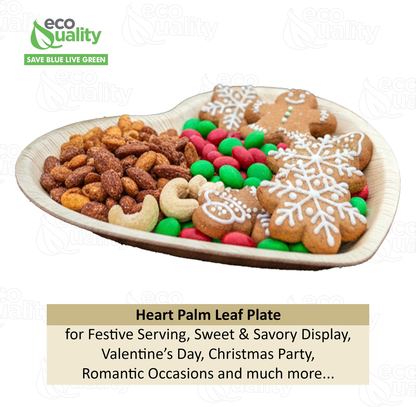 Heart shaped disposable palm leaf plate eco friendly compostable tableware